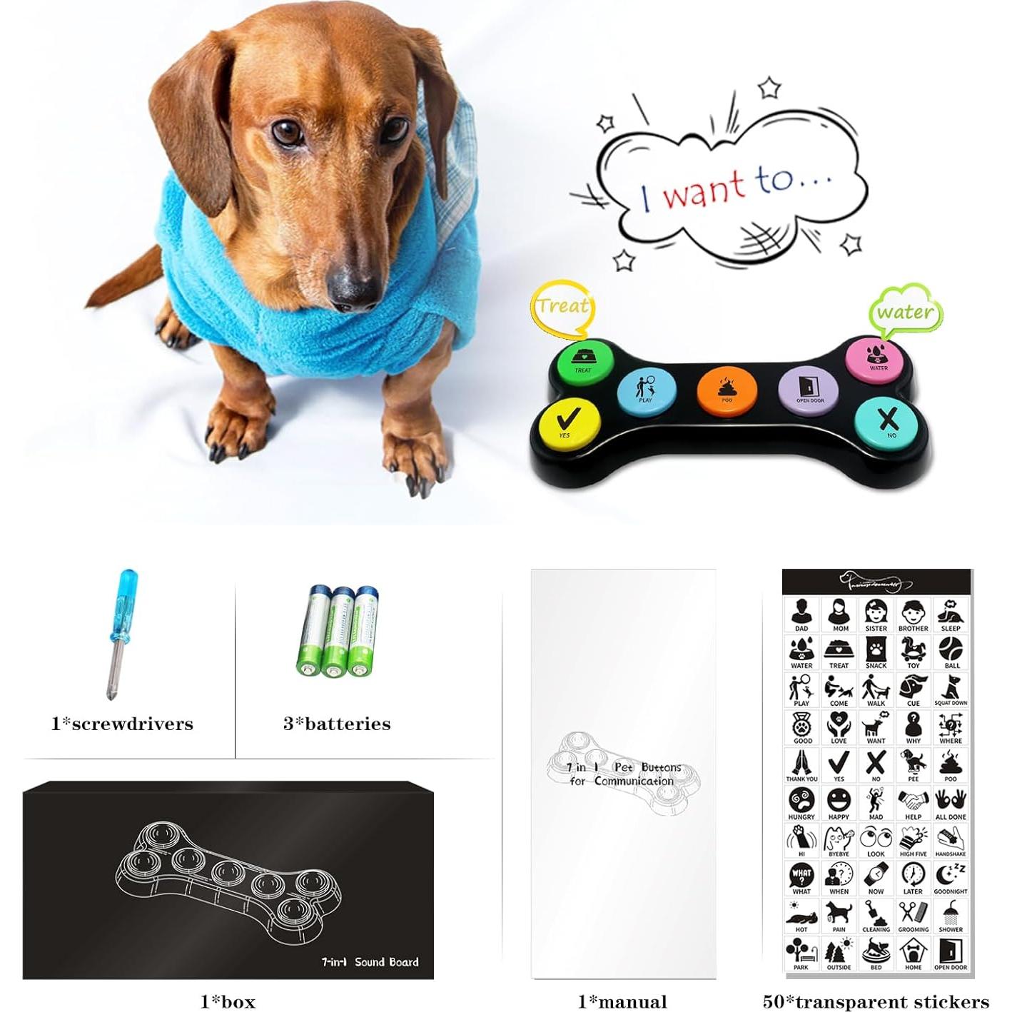 Botones de Comunicación para Perros ANLIKY Set de 7 Grabables