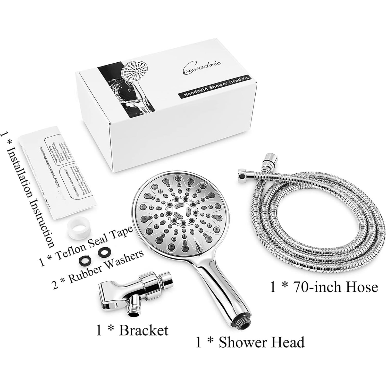 Cabezal de Ducha de Mano Couradric Cromo 6" 6 Modos Alta Presión