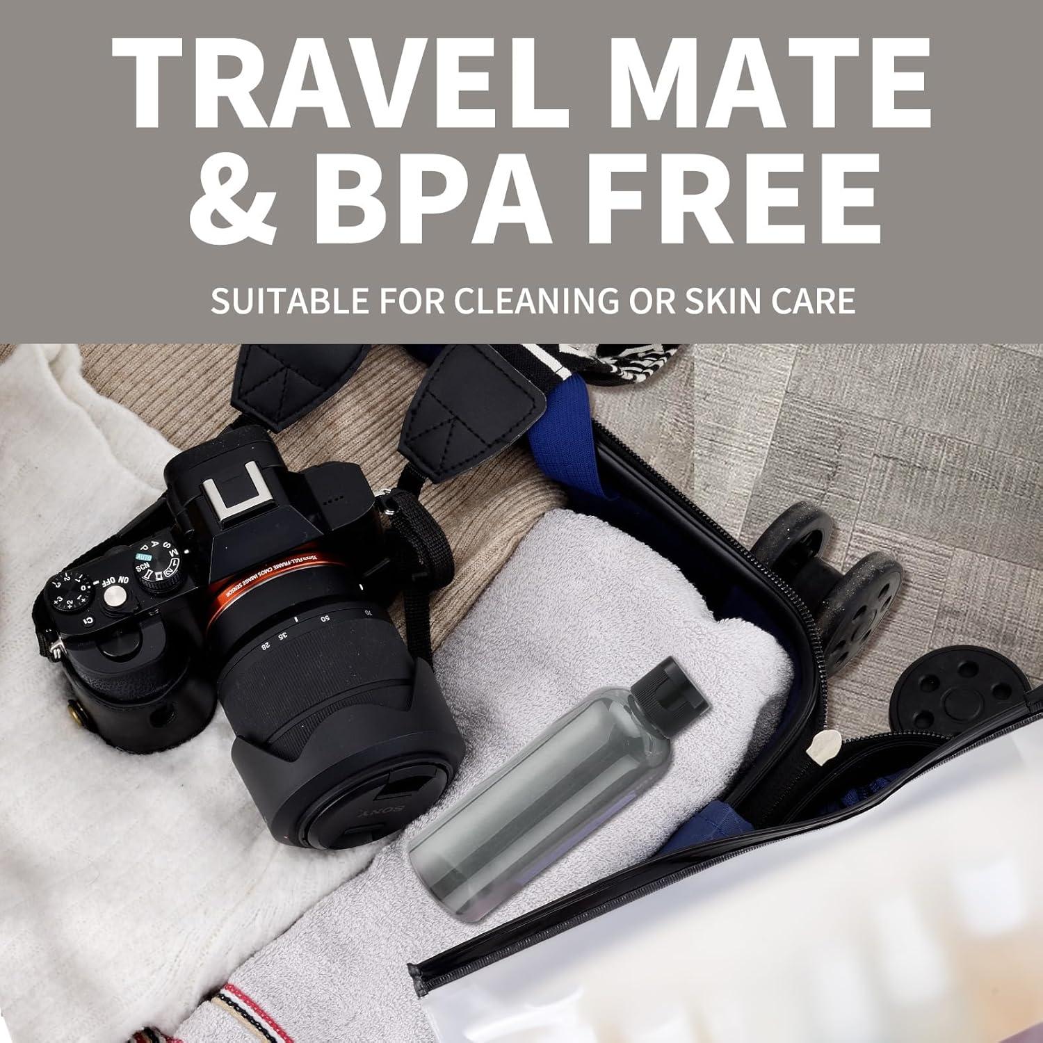 Botellas de Viaje LISAPACK 100ml Tapa Abatible 5 Pcs