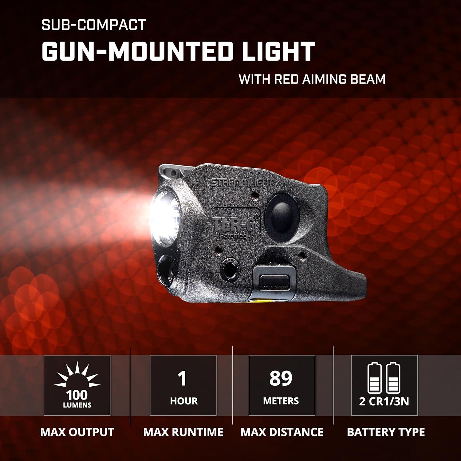 Streamlight TLR-6 Luz Táctica 100 Lúmenes con Láser Rojo para Glock