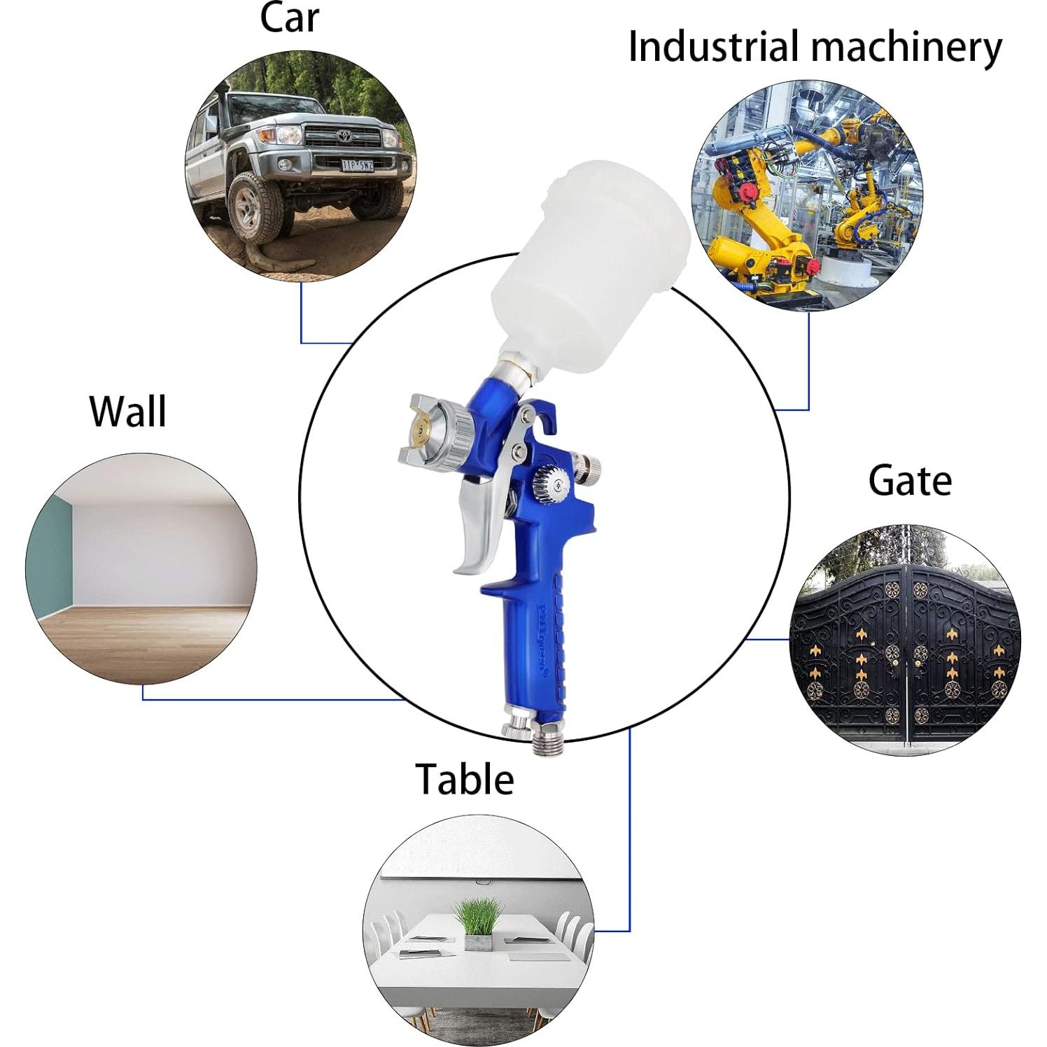 Pistola de Pintura HVLP PNTGREEN H2001 0.8mm 125cc Azul
