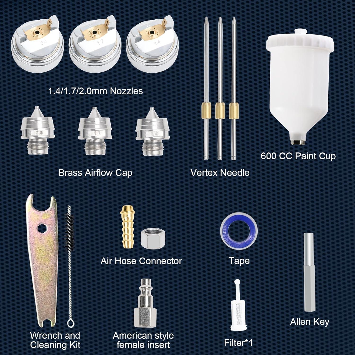 Pistola de Pulverización HVLP PNTGREEN HK827-P 600cc 1.4/1.7/2.0mm
