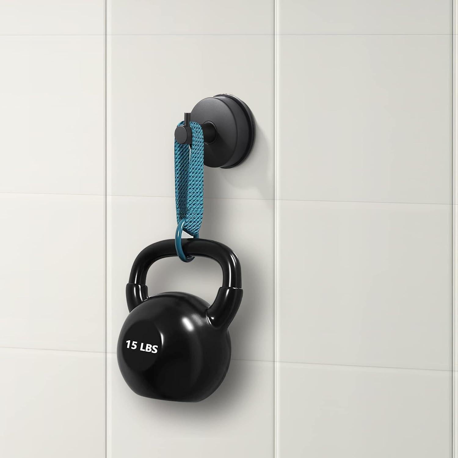 Ganchos de Ventosa SOCONT de Acero Inoxidable Negro Mate - 2 Piezas