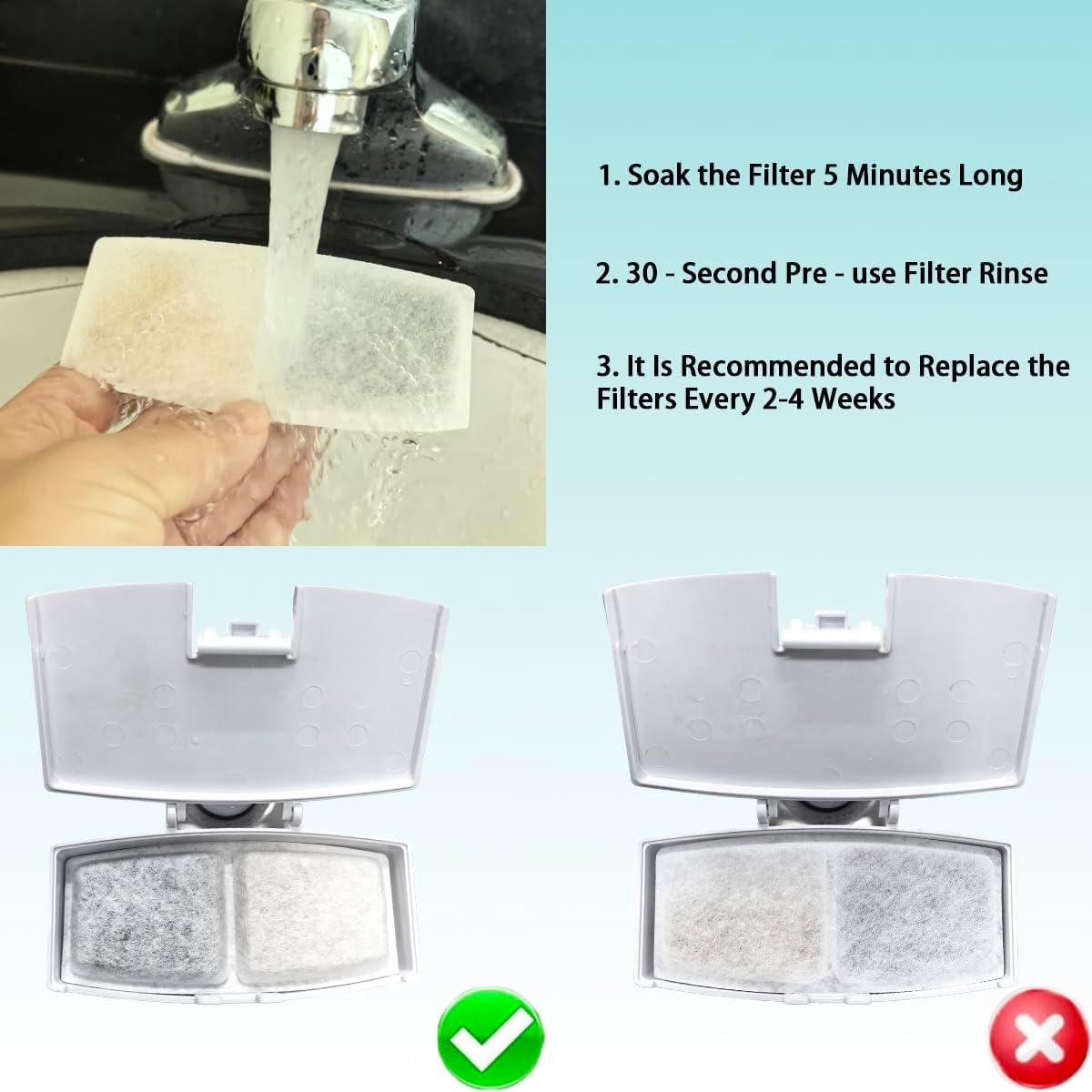 Filtros de agua para gatos GinGine 3.2L - 6 filtros + 2 esponjas