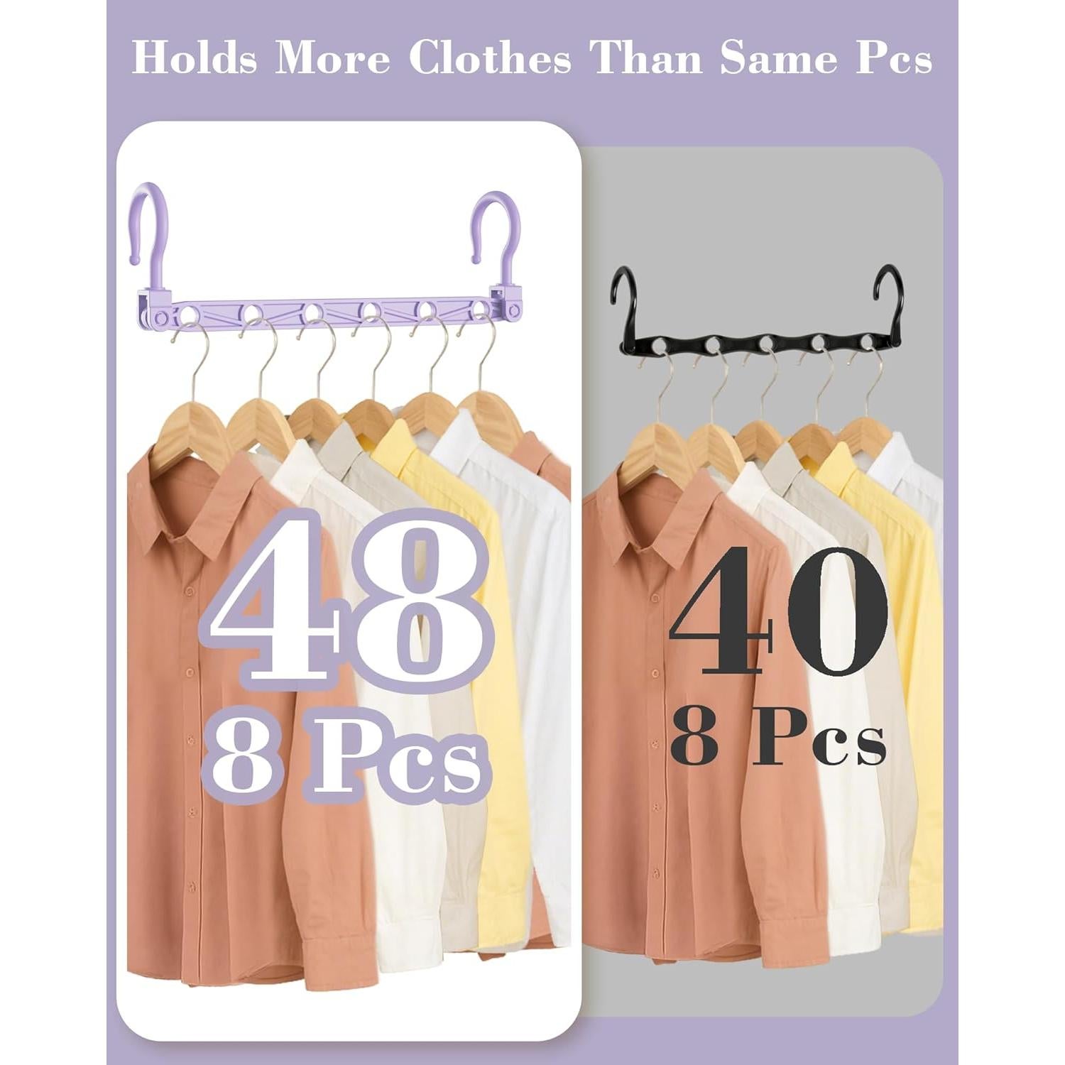 Perchas Ahorradoras de Espacio Latoxcaa 8 Pcs Multicolor