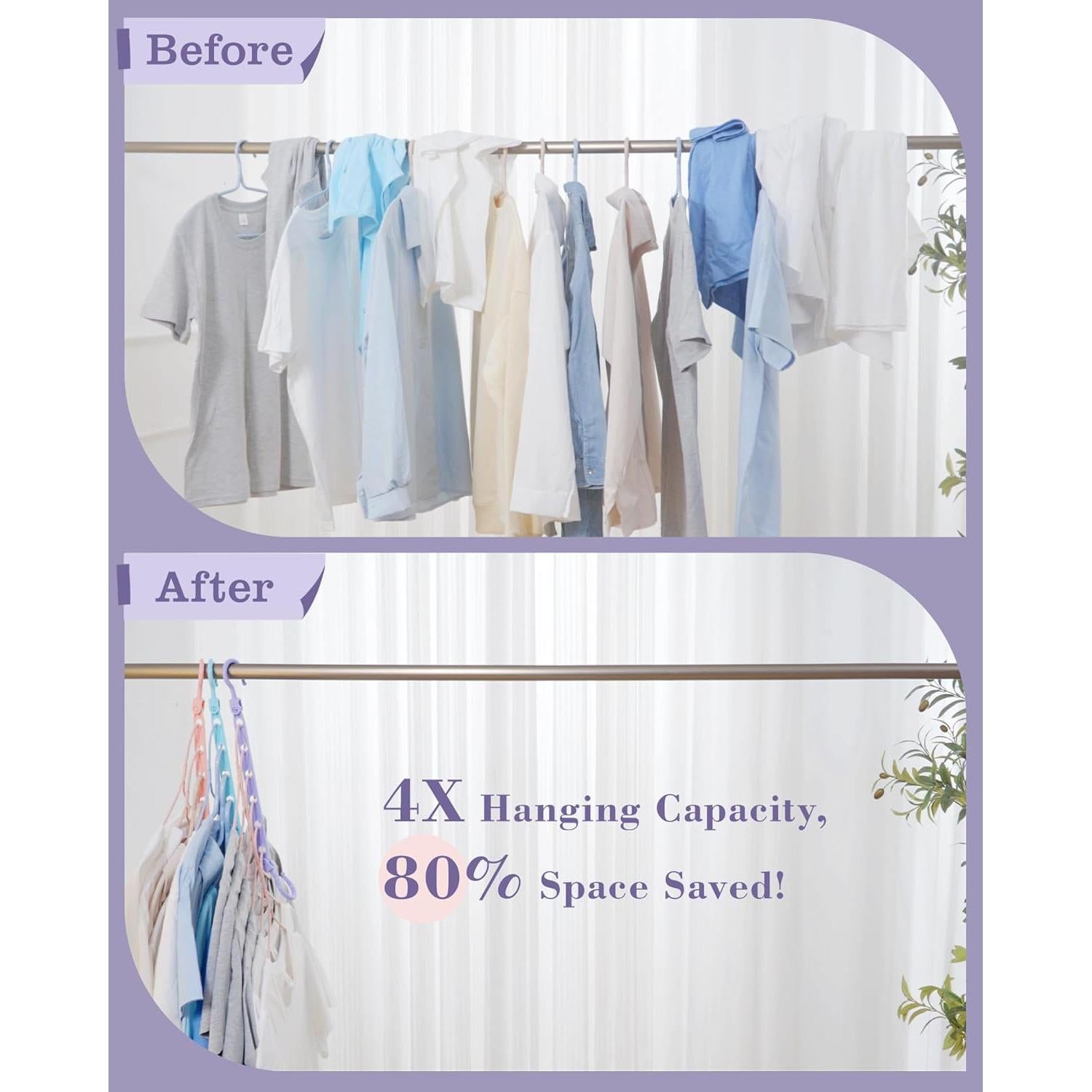 Perchas Ahorradoras de Espacio Latoxcaa 8 Pcs Multicolor