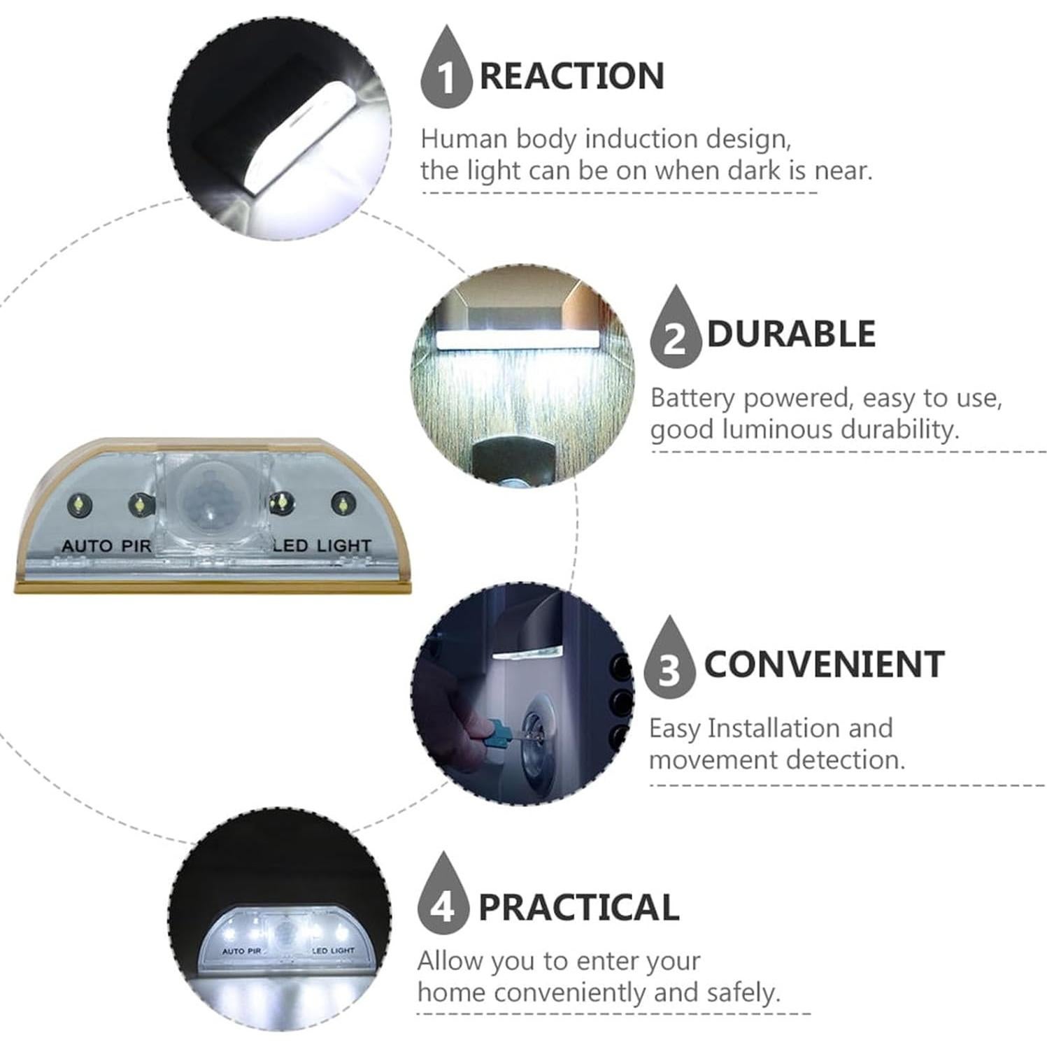 Luz de Sensor de Movimiento LED Ygulnn para Llave Dorada 1pc