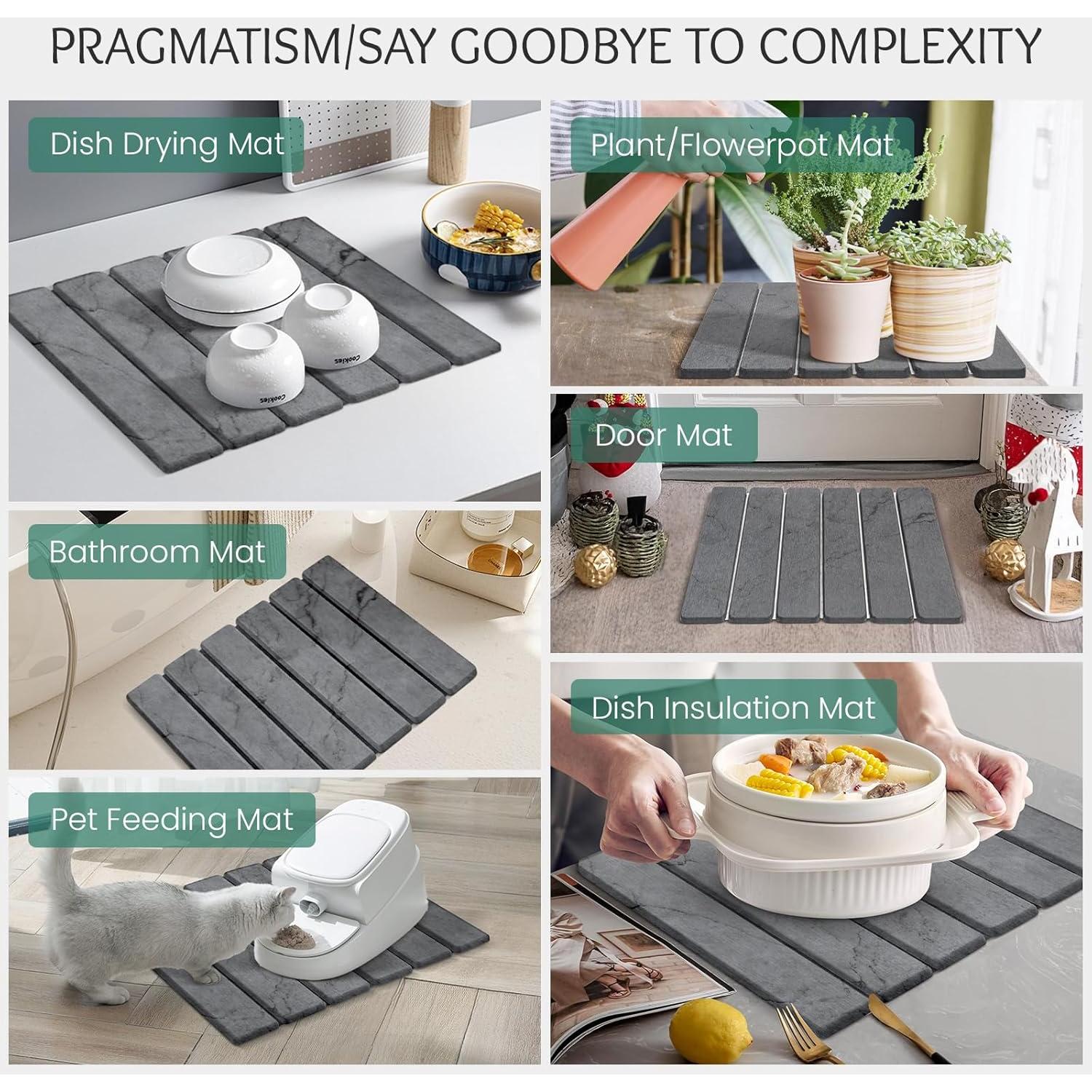 Alfombrilla de Secado de Platos Diatomácea SHUSHIYAJU 40x30cm