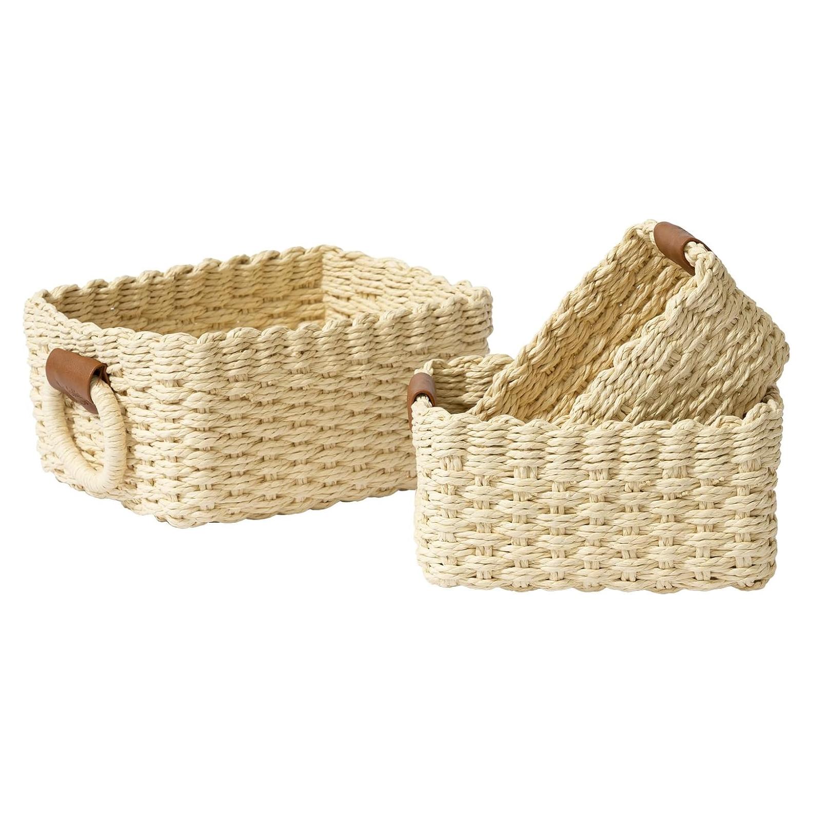 Cestas de Almacenamiento Beige LA JOLIE MUSE - Juego de 3