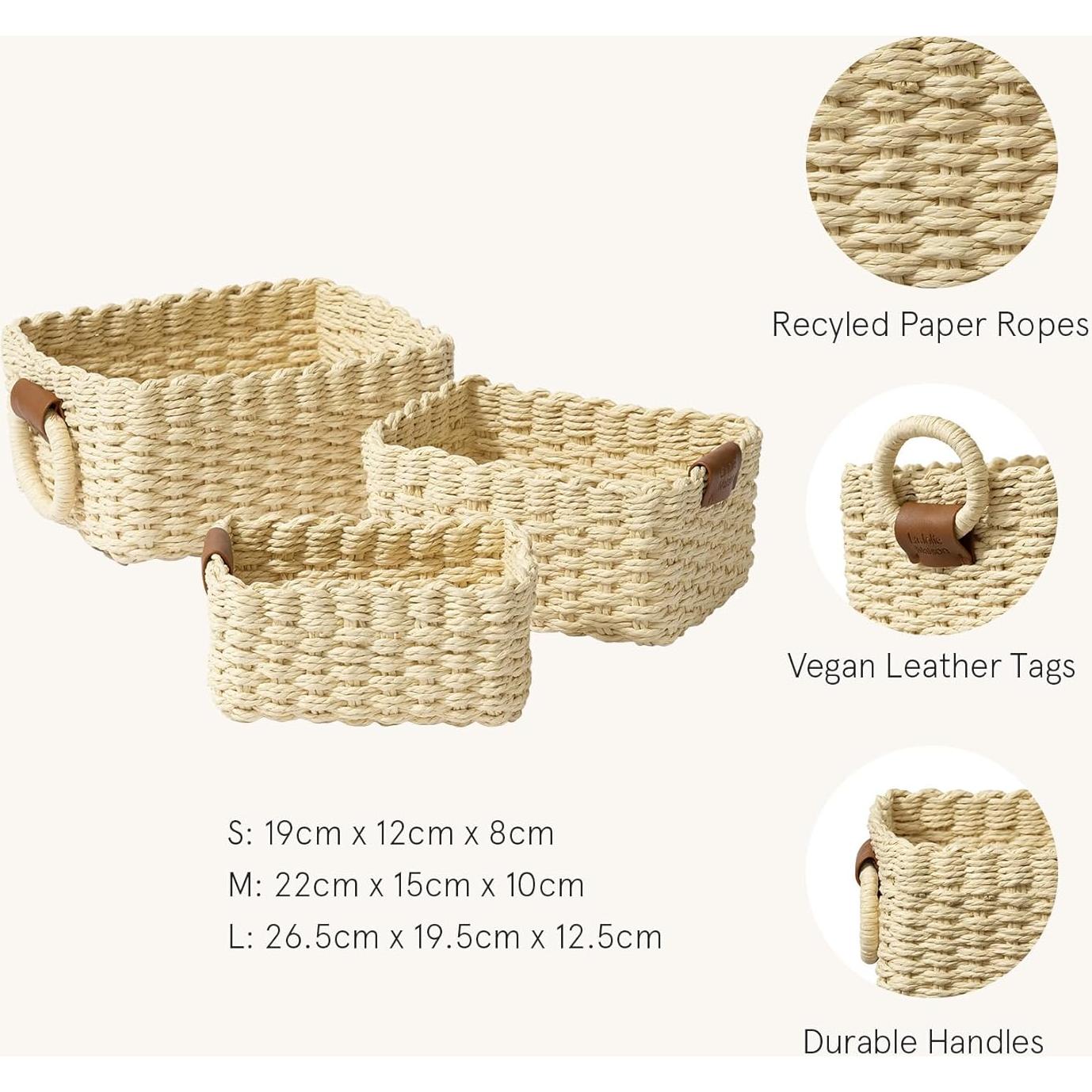 Cestas de Almacenamiento Beige LA JOLIE MUSE - Juego de 3