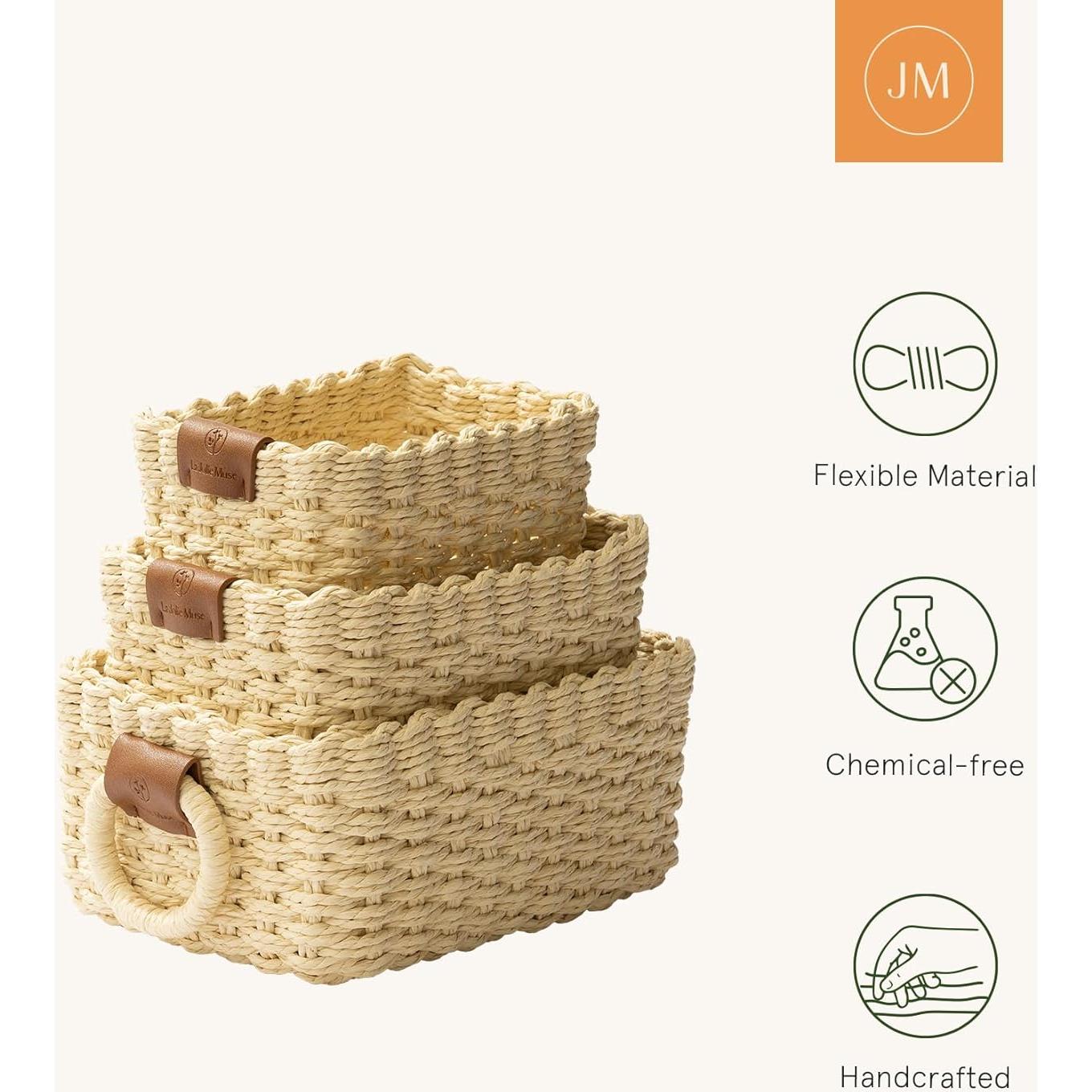 Cestas de Almacenamiento Beige LA JOLIE MUSE - Juego de 3