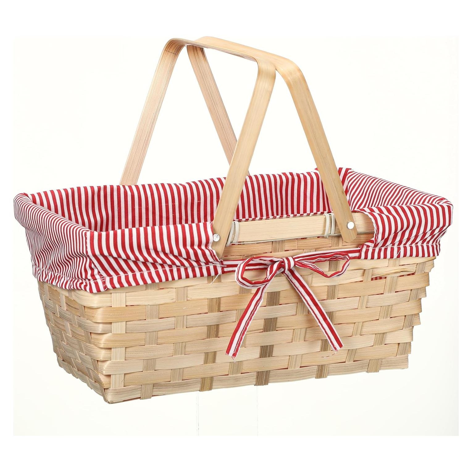 Cesta de Picnic LOYIM 32 cm con Asas Plegables y Forro Removible