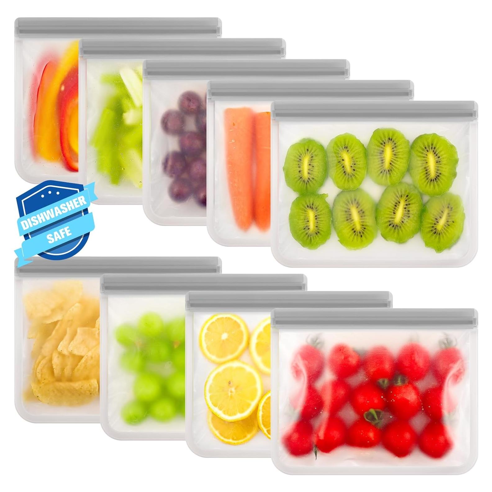 Bolsas Reutilizables de Silicona FUNFERY - 9 Unidades a Prueba de Fugas