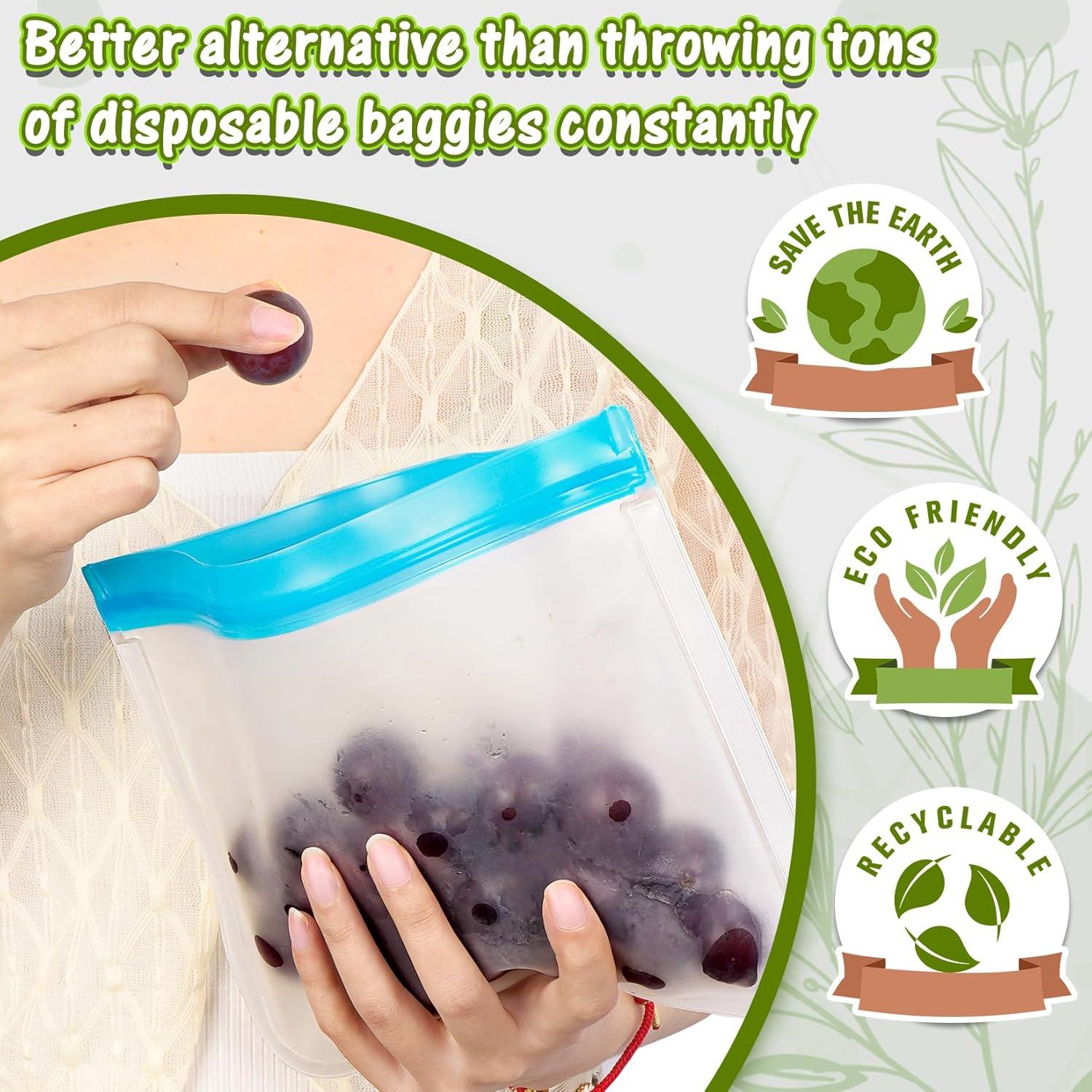 Bolsas Reutilizables de Silicona FUNFERY - 9 Unidades a Prueba de Fugas