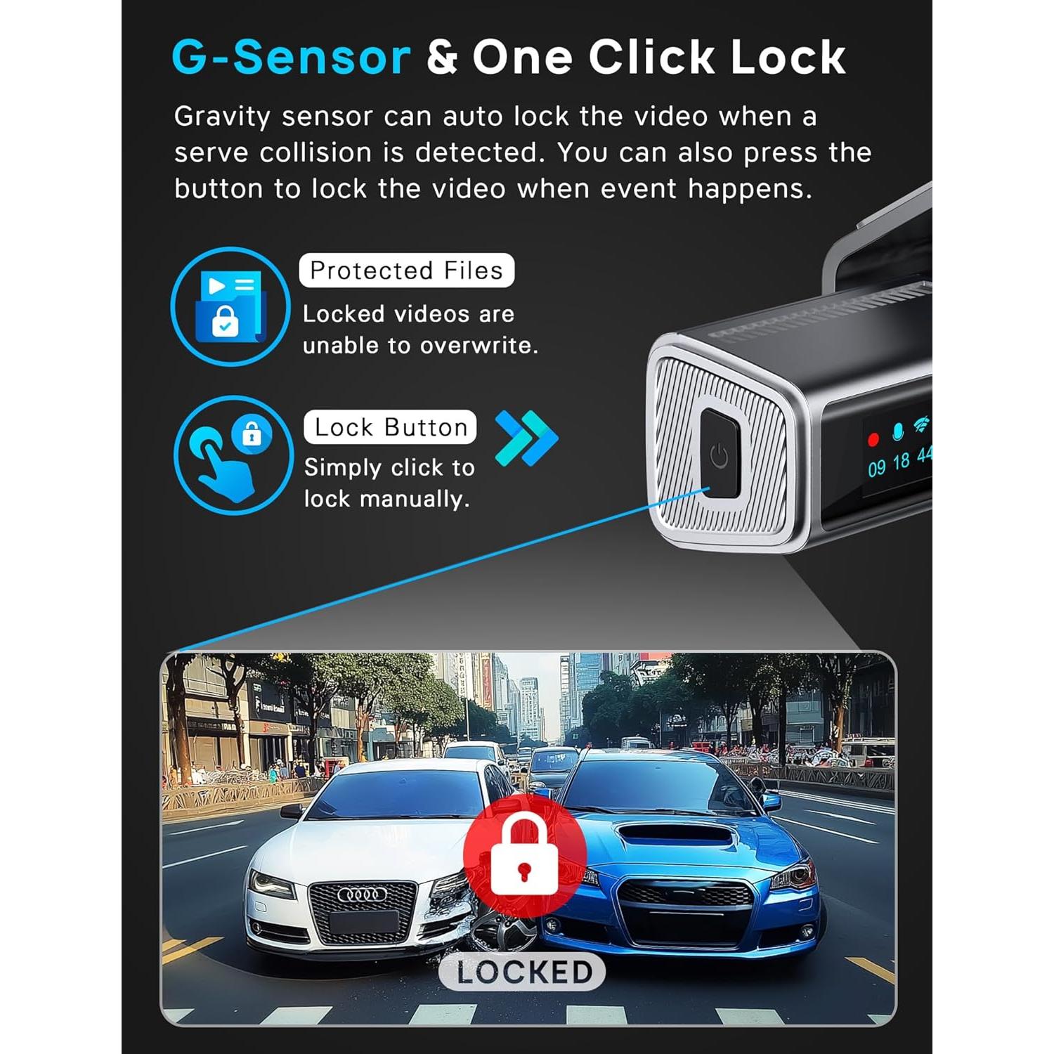 Cámara de Tablero Navycrest Q7 5G WiFi 4K Delantera y Trasera