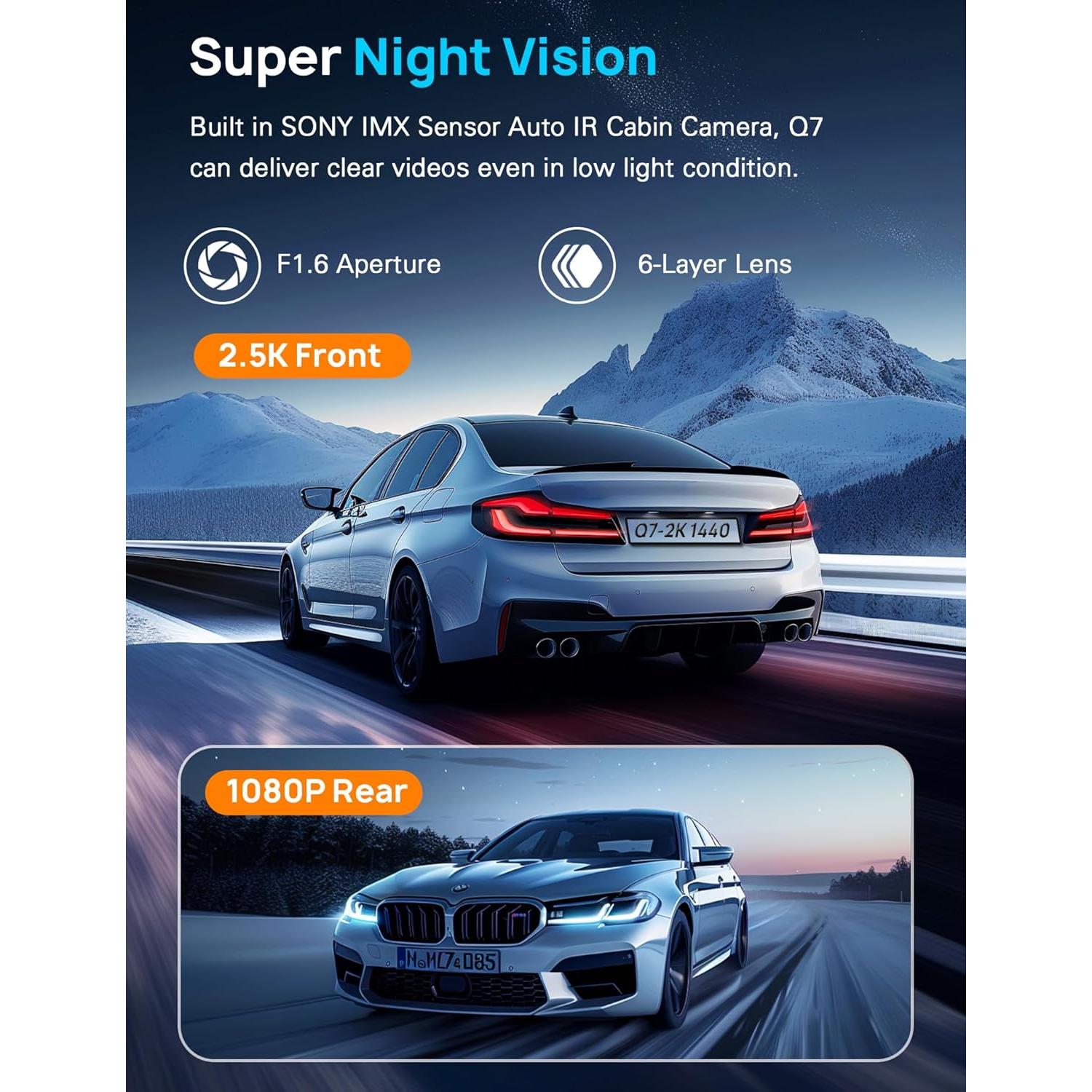 Cámara de Tablero Navycrest Q7 5G WiFi 4K Delantera y Trasera