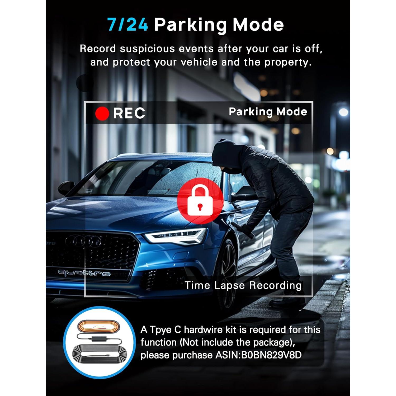 Cámara de Tablero Navycrest Q7 5G WiFi 4K Delantera y Trasera