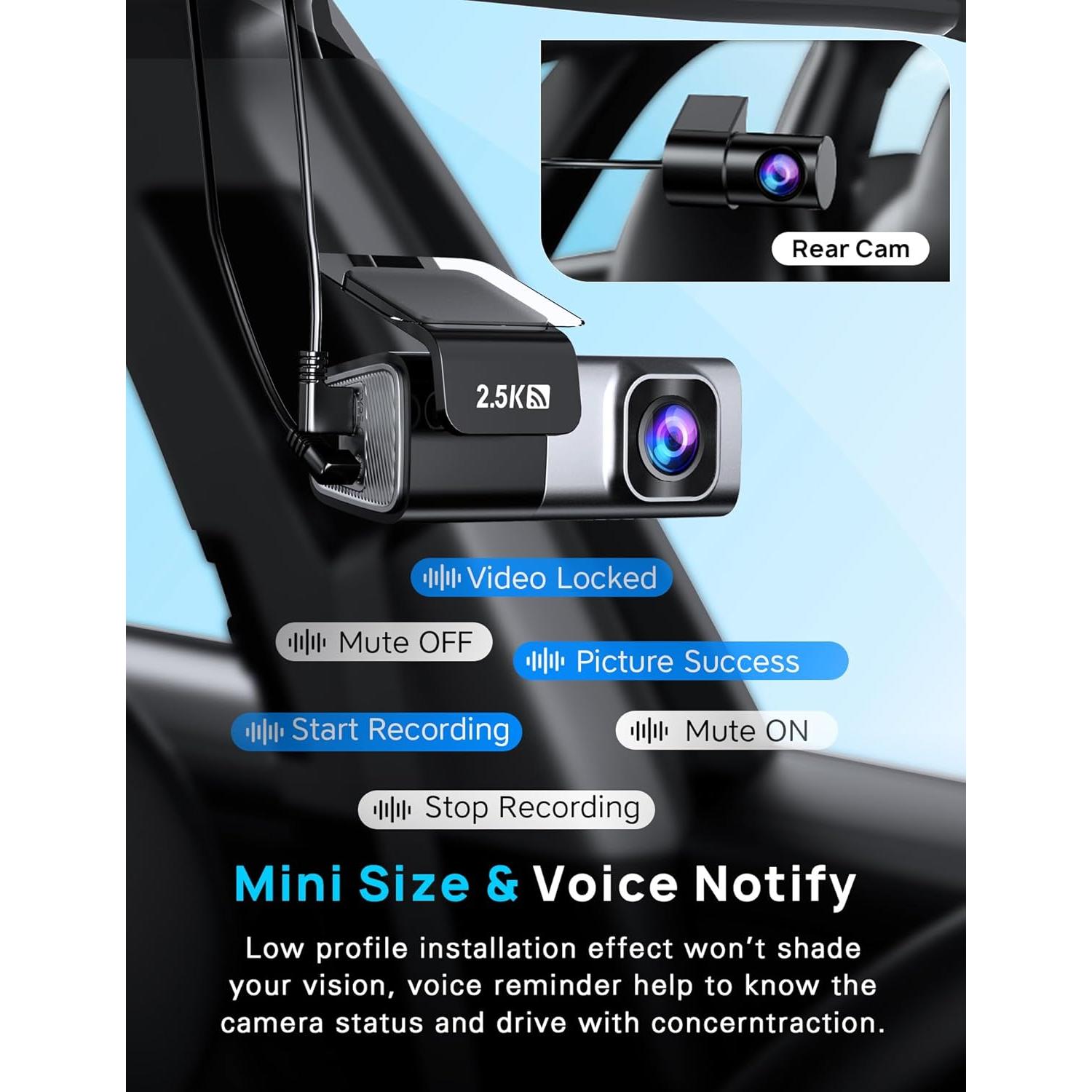 Cámara de Tablero Navycrest Q7 5G WiFi 4K Delantera y Trasera