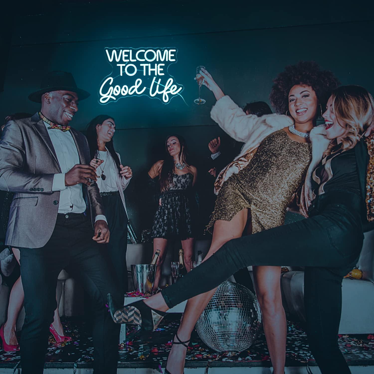 Letrero de Neón Bienvenido a la Buena Vida LISIGNVE 41.91x27.94cm