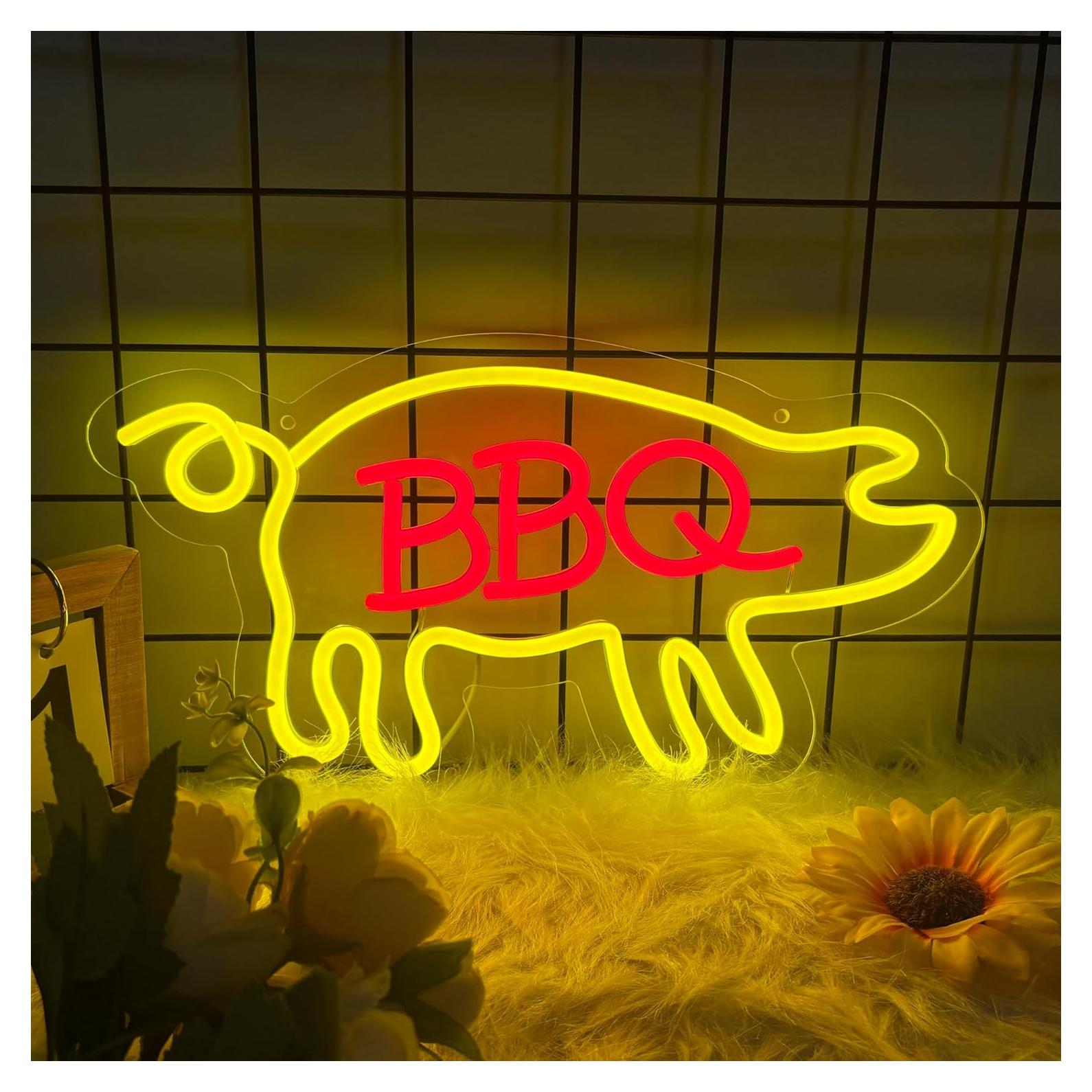 Cartel de Neón BBQ LED Moneter 42.5x26.4cm Decoración