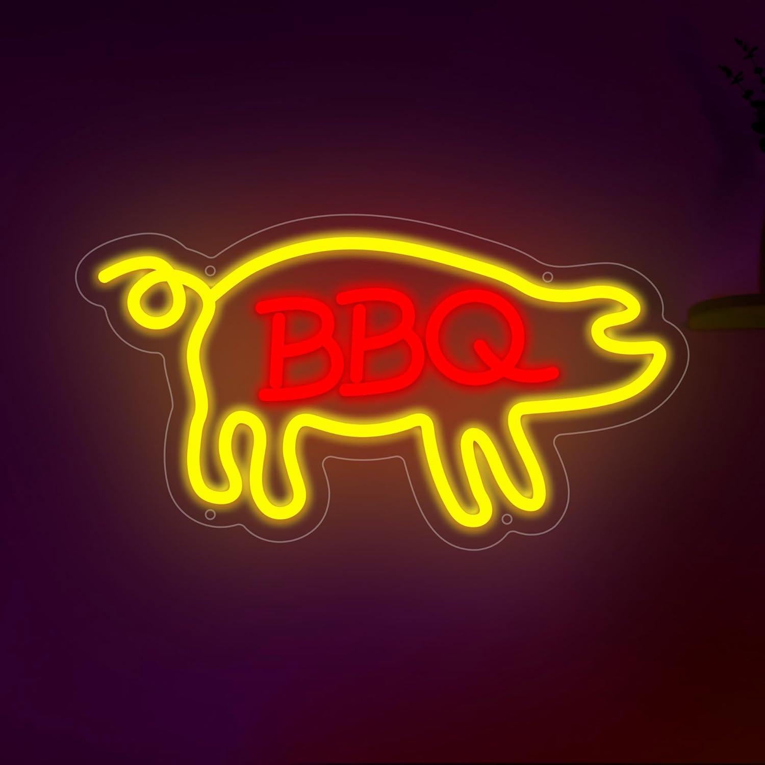 Cartel de Neón BBQ LED Moneter 42.5x26.4cm Decoración