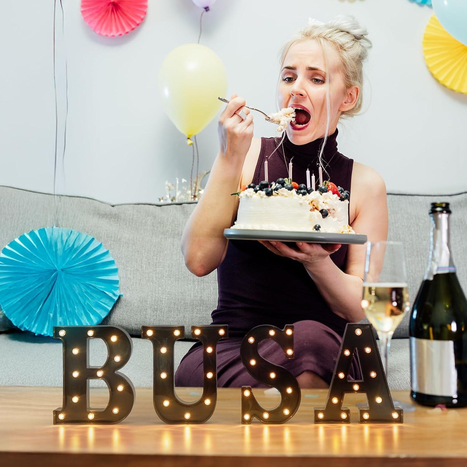 Luces de Letras LED Foaky Negras 22 cm para Decoración