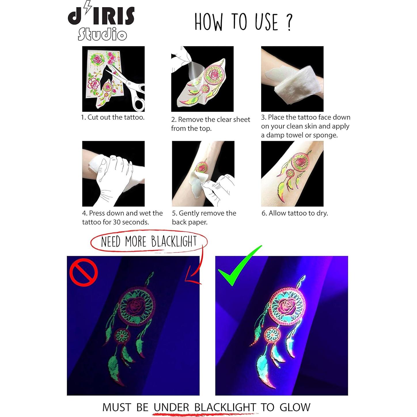 Tatuajes Temporales de Luz Negra d'IRIS Studio - Alienígenas