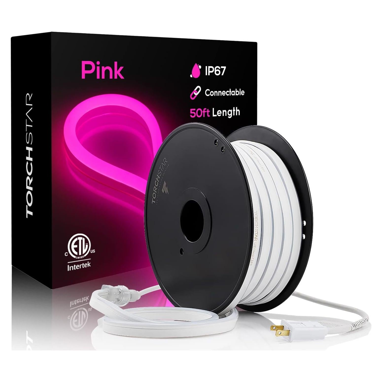 Luz de Cuerda LED Neón Rosa TORCHSTAR 15m IP67 Conectable
