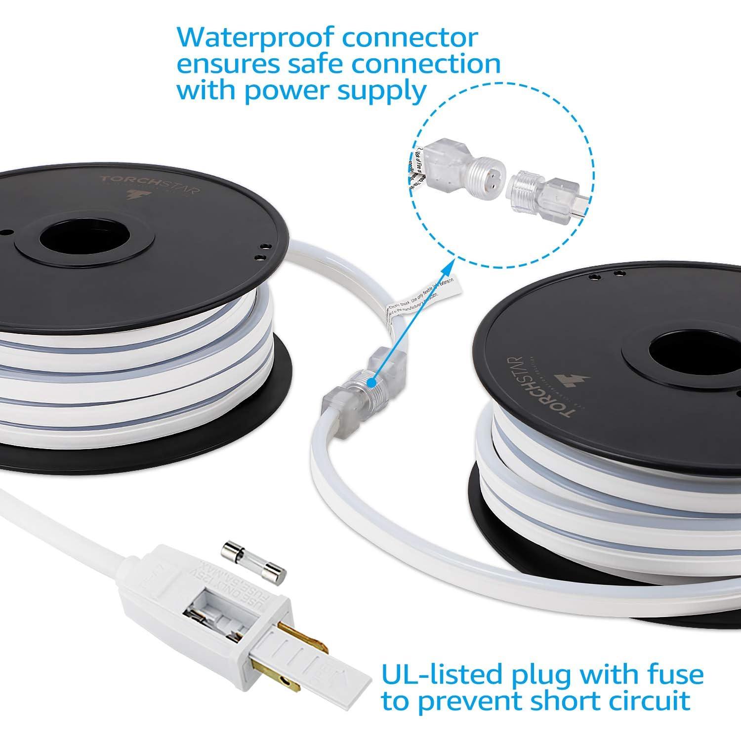 Luz de Cuerda LED Neón Rosa TORCHSTAR 15m IP67 Conectable