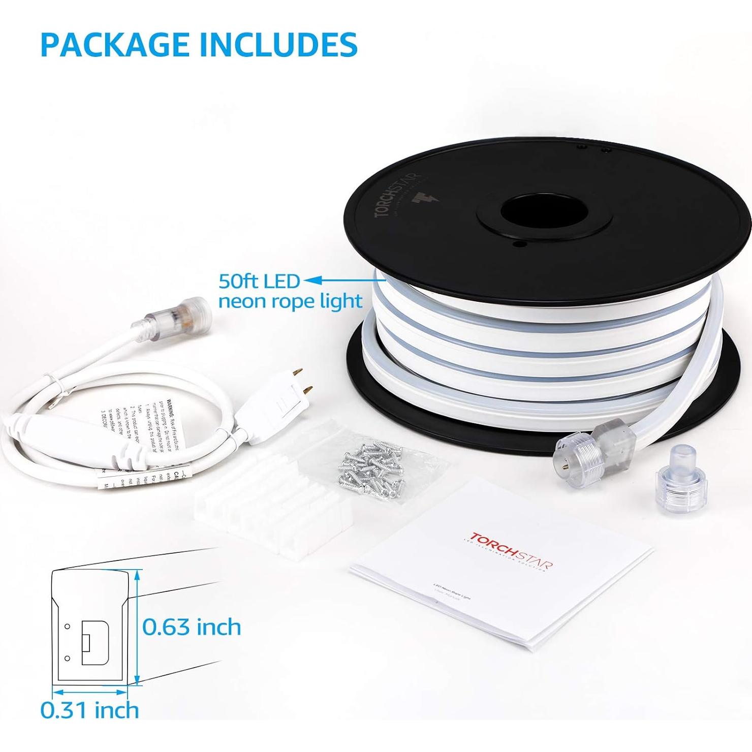 Luz de Cuerda LED Neón Rosa TORCHSTAR 15m IP67 Conectable