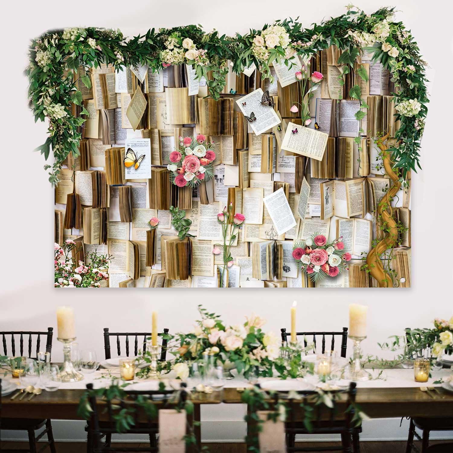 Fondo de Fotografía de Libros Rosa 183x112 cm KUHBDJ166