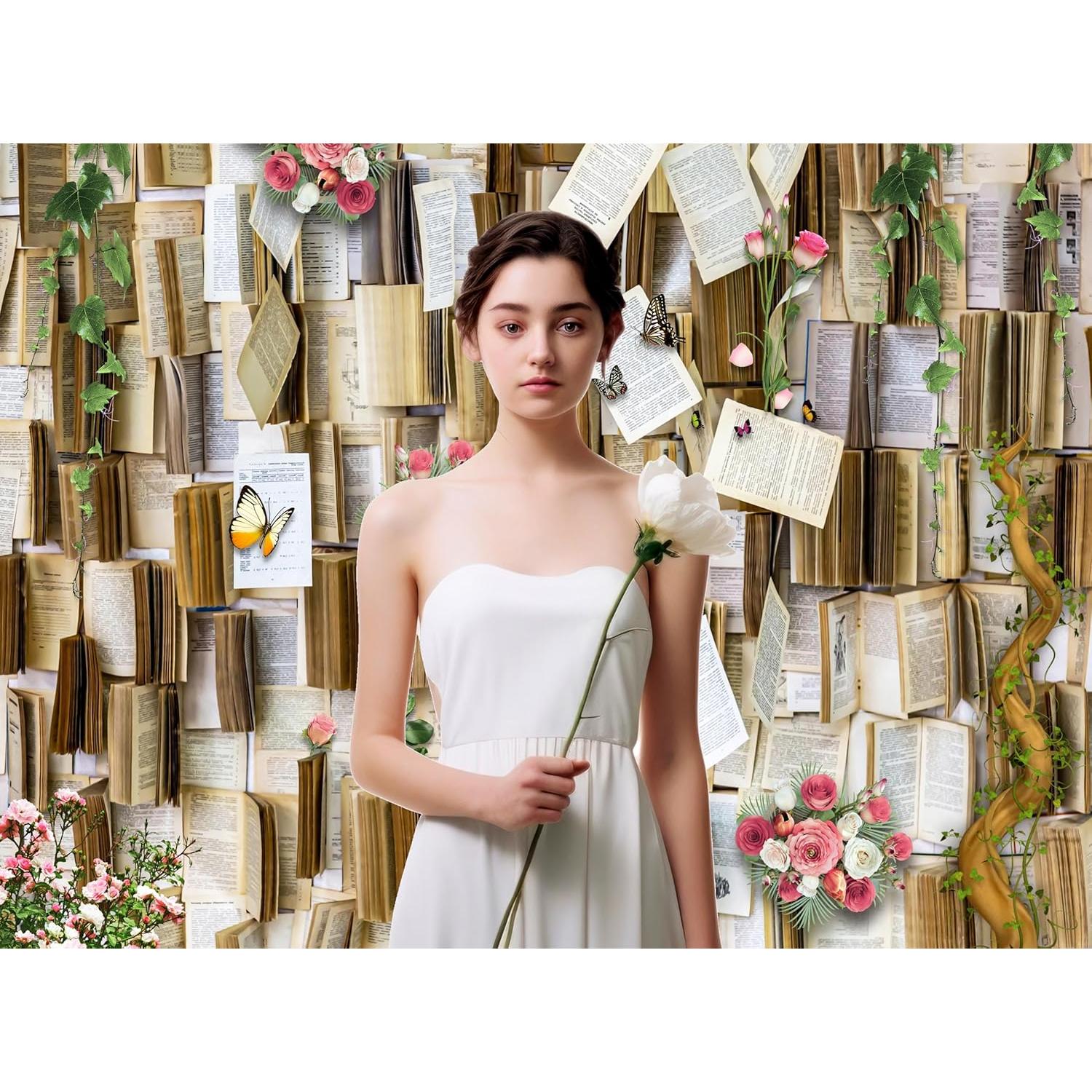 Fondo de Fotografía de Libros Rosa 183x112 cm KUHBDJ166