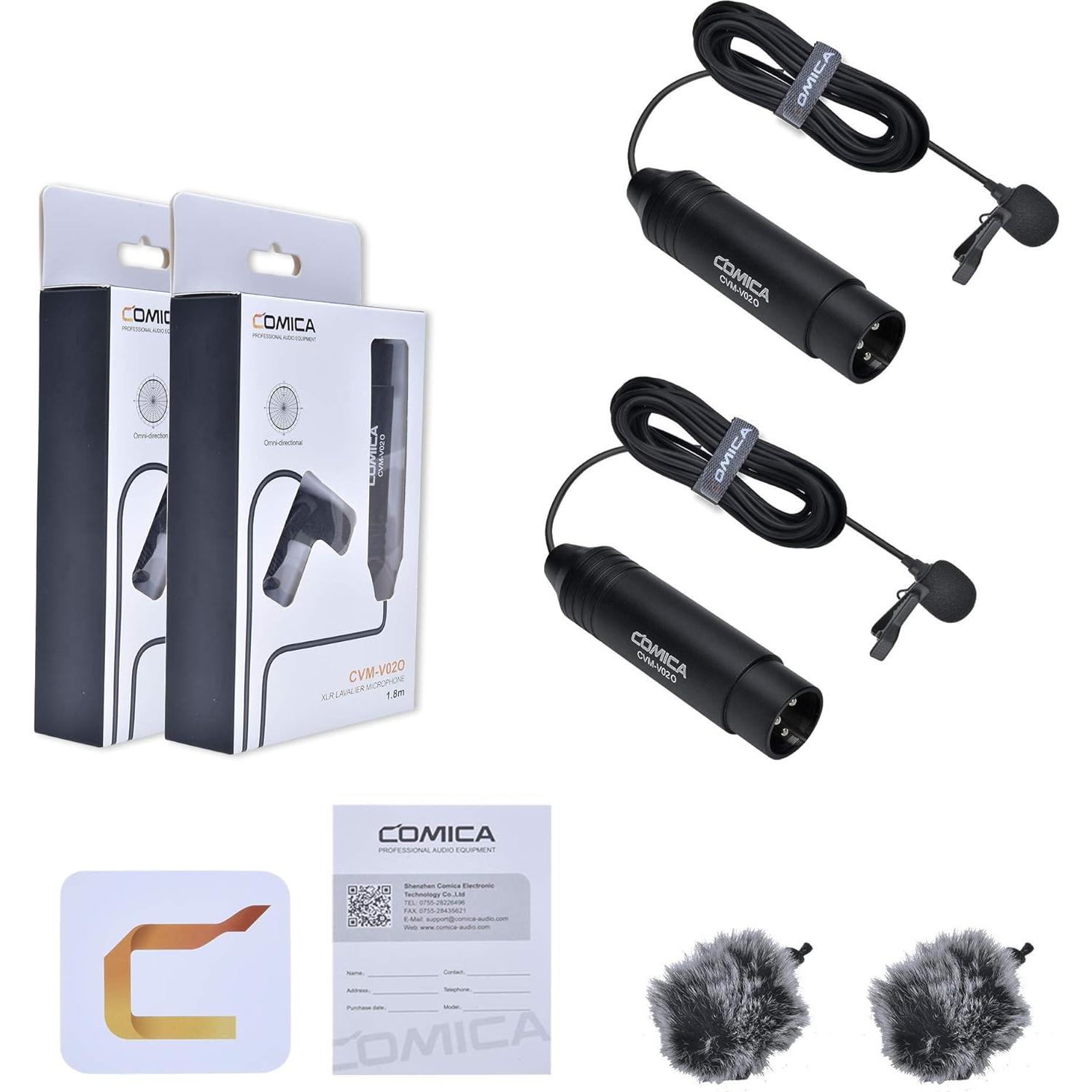 Micrófono Lavalier Comica CVM-V02O 1.8M XLR Omnidireccional