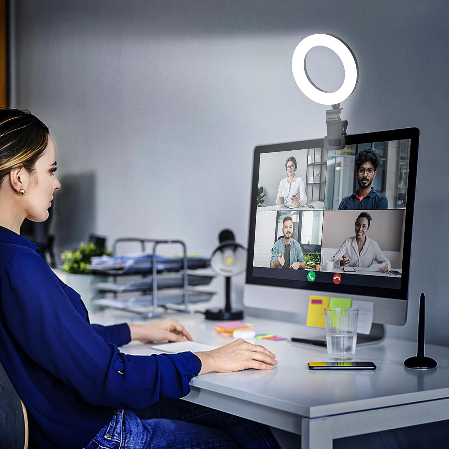 Luz de Anillo Evershop 2 Paquetes con Soporte y Clip USB