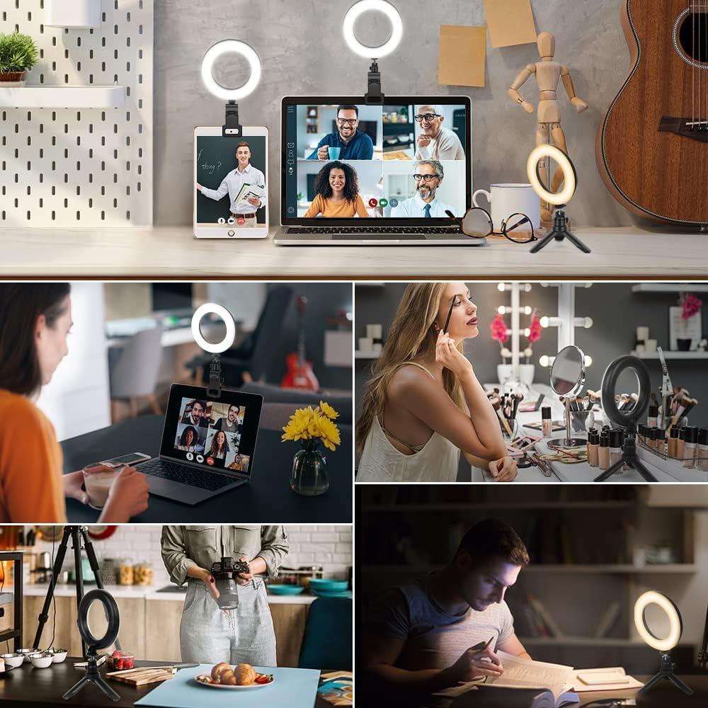 Luz de Anillo Evershop 2 Paquetes con Soporte y Clip USB