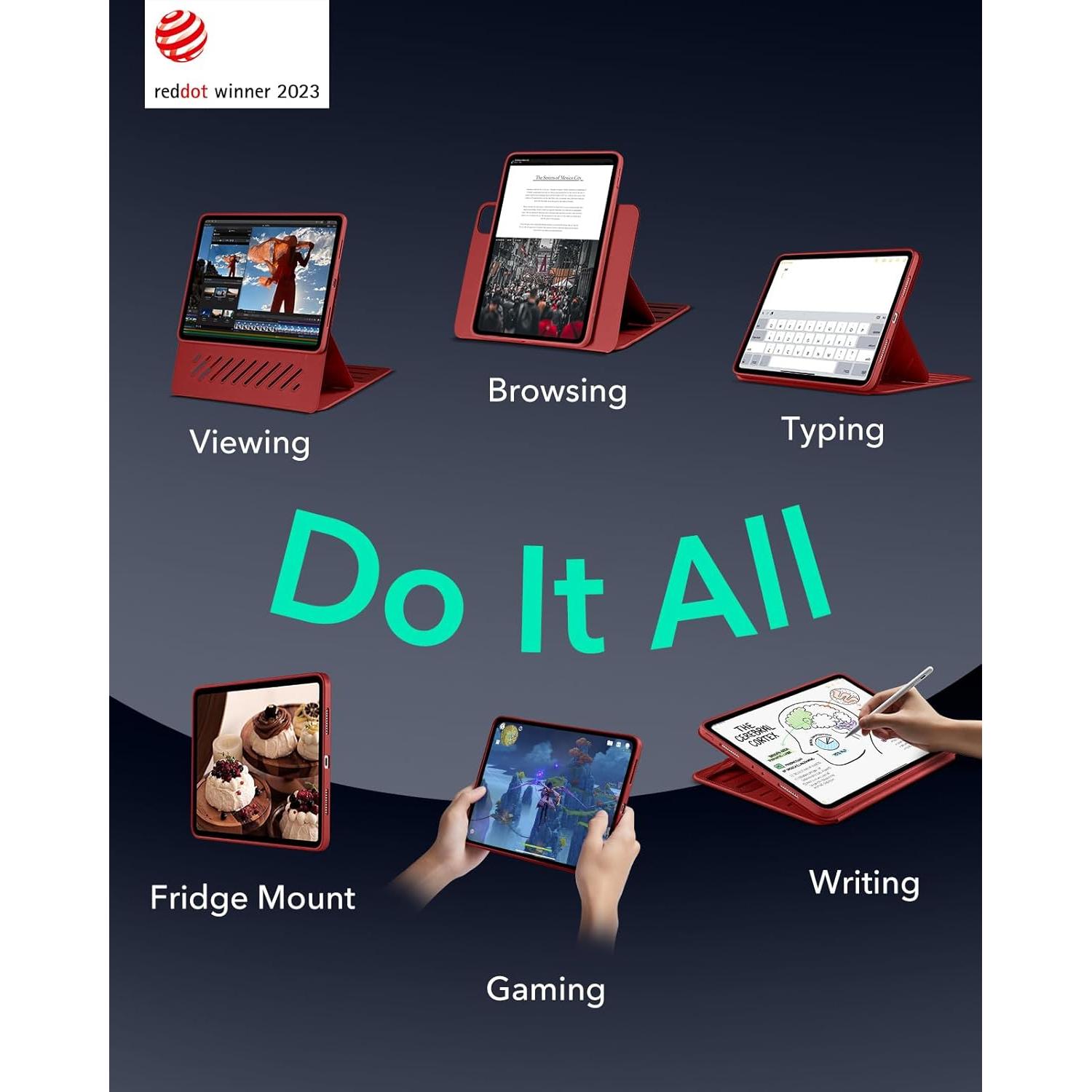 Funda Rotativa ESR para iPad Pro 13" (2024) Rojo