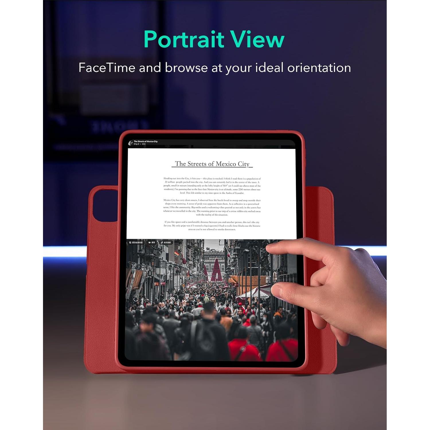 Funda Rotativa ESR para iPad Pro 13" (2024) Rojo