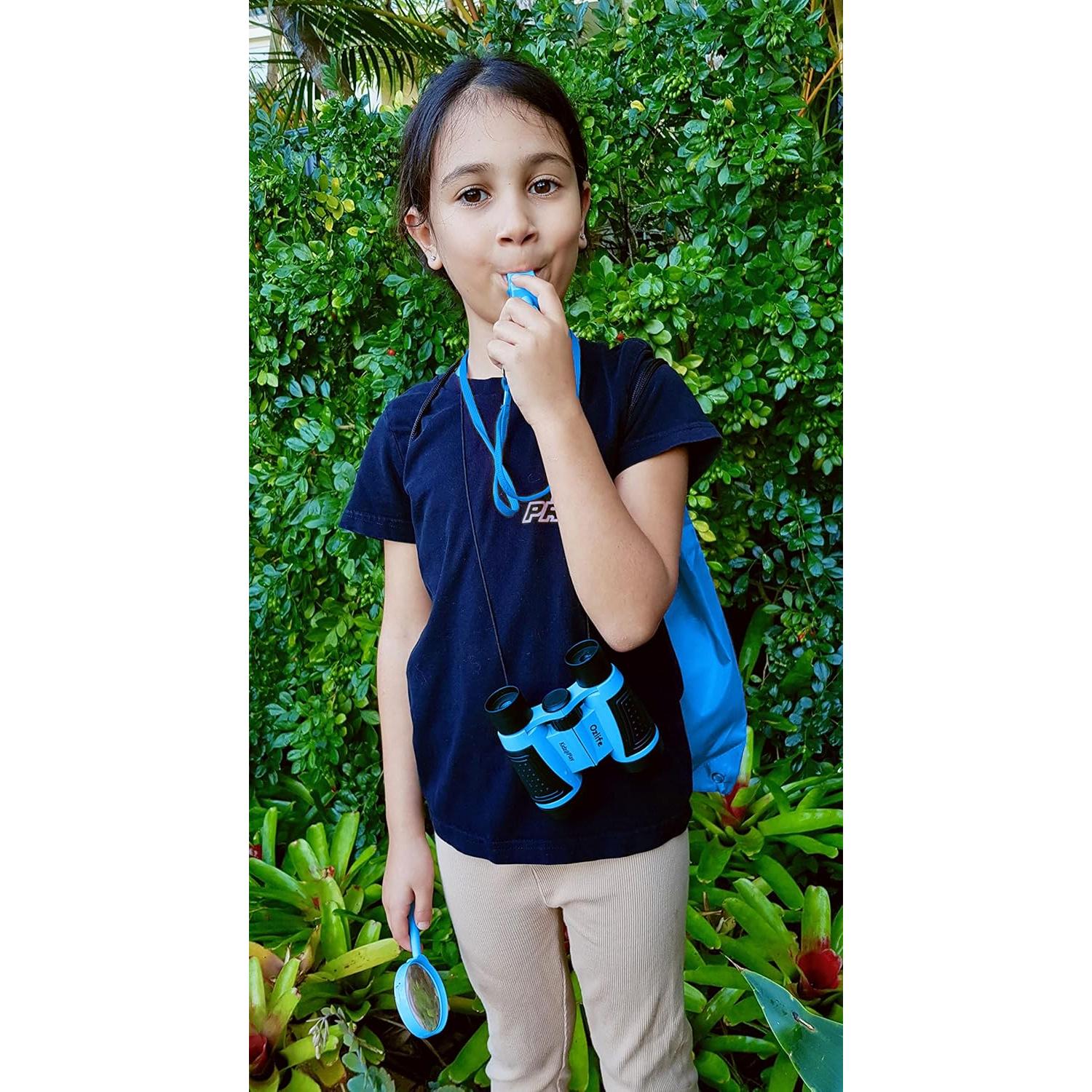 Kit de Exploración al Aire Libre Adventure Kidz - Binoculares, Linterna, Brújula, Lupa, Mochila