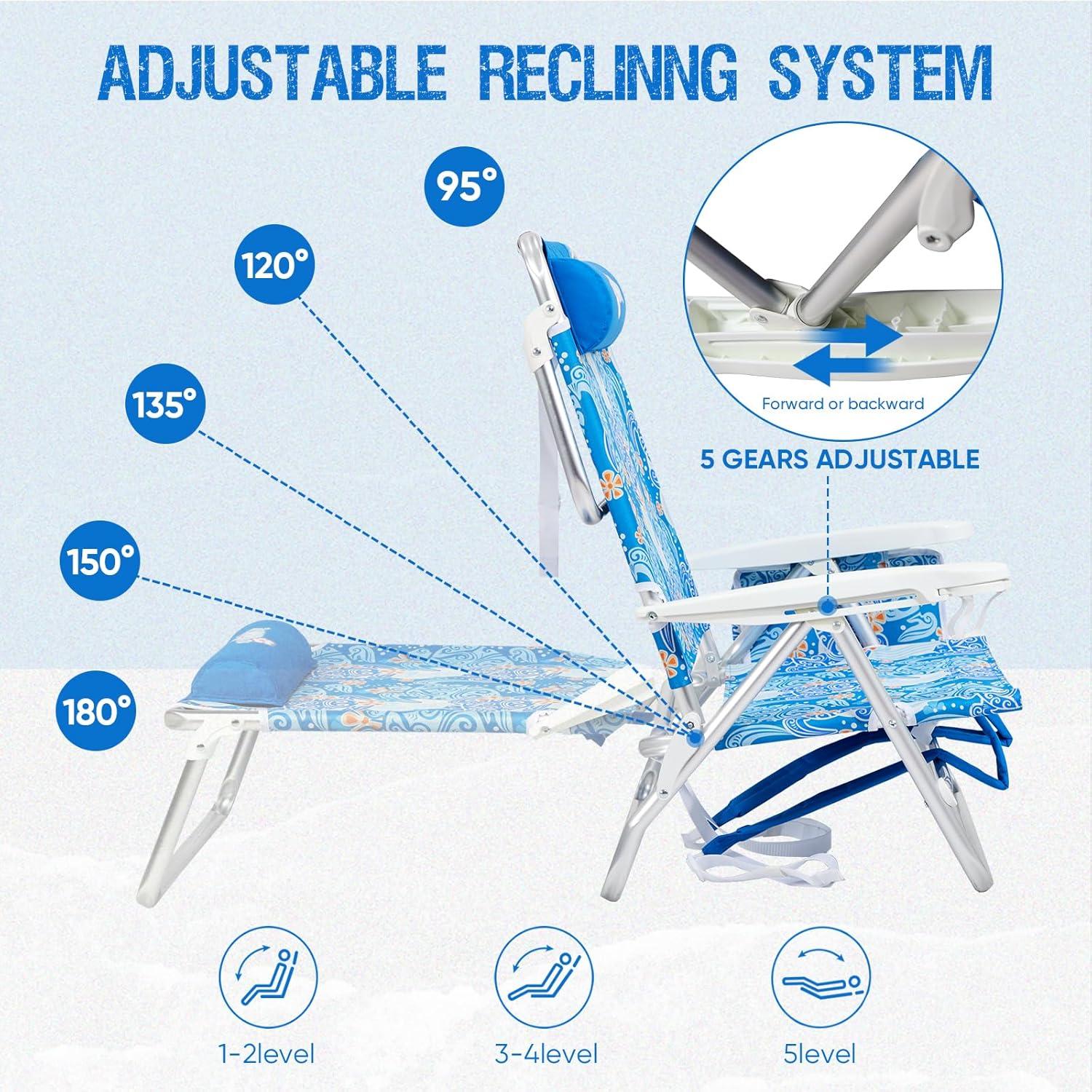 Silla de Playa Plegable Old Bahama Bay con Respaldo 5 Posiciones