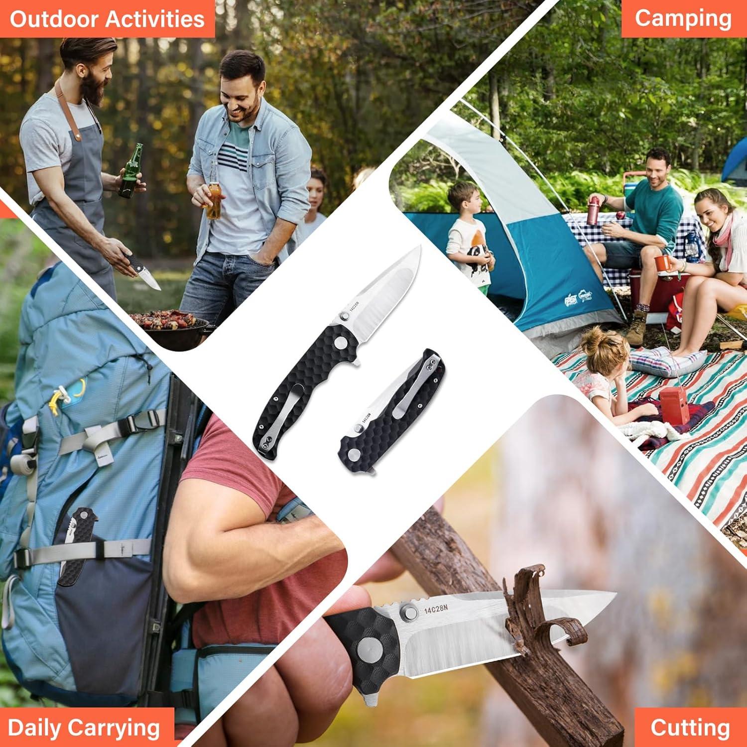 Cuchillo de bolsillo Monikala EDC 8.6 cm Sandvik 14C28N