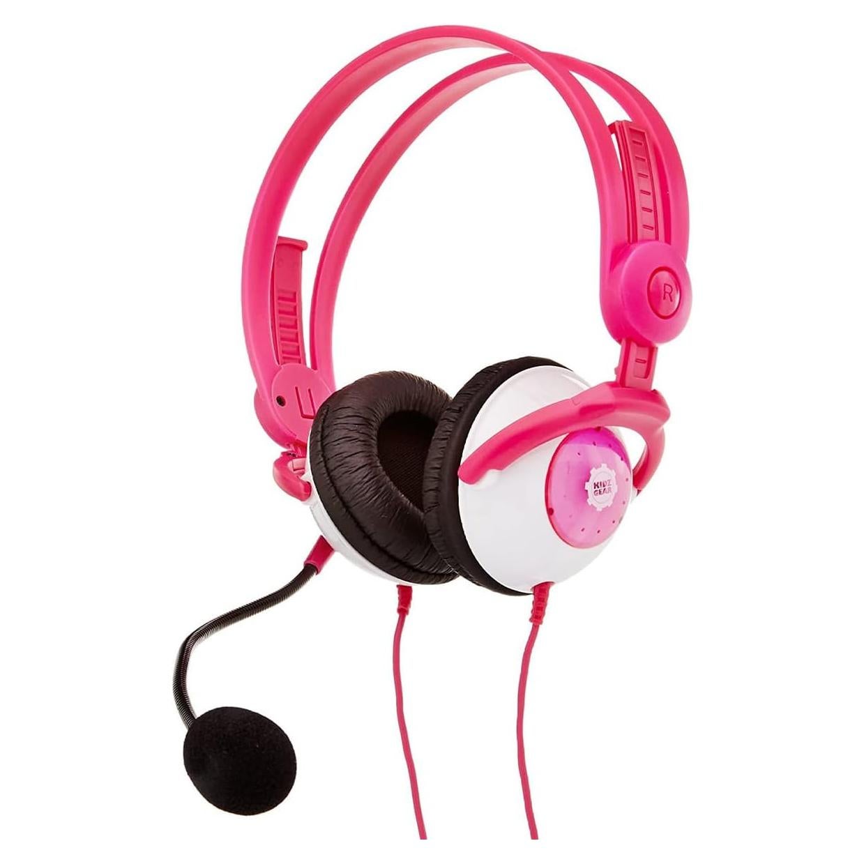 Auriculares Kidz Gear Rosa con Micrófono Boom y Límite de Volumen
