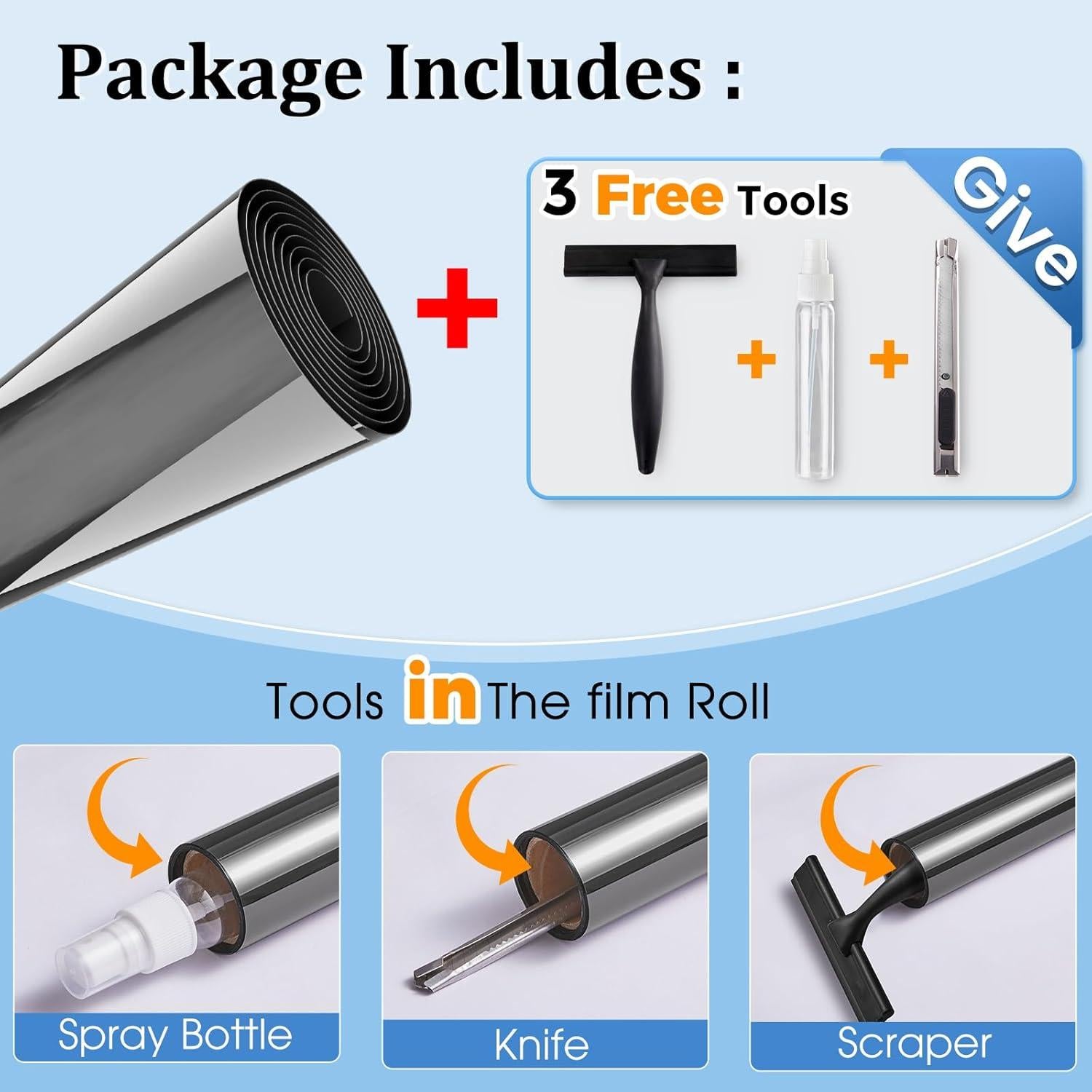 Película de Ventana Privada Coavas 60x300 cm Tinte Reflectante