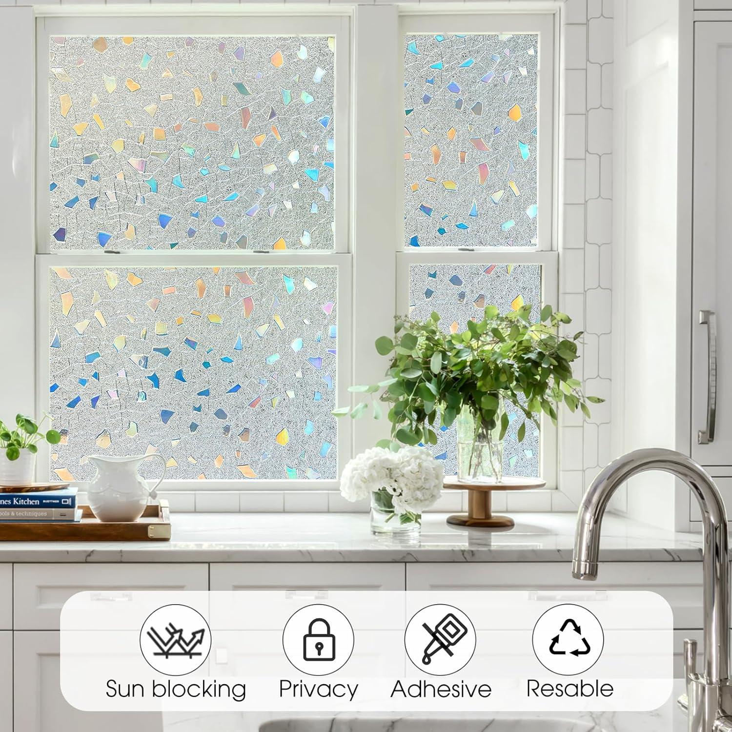 Película de Privacidad Coavas 3D Arcoíris 60x200 cm Vinilo