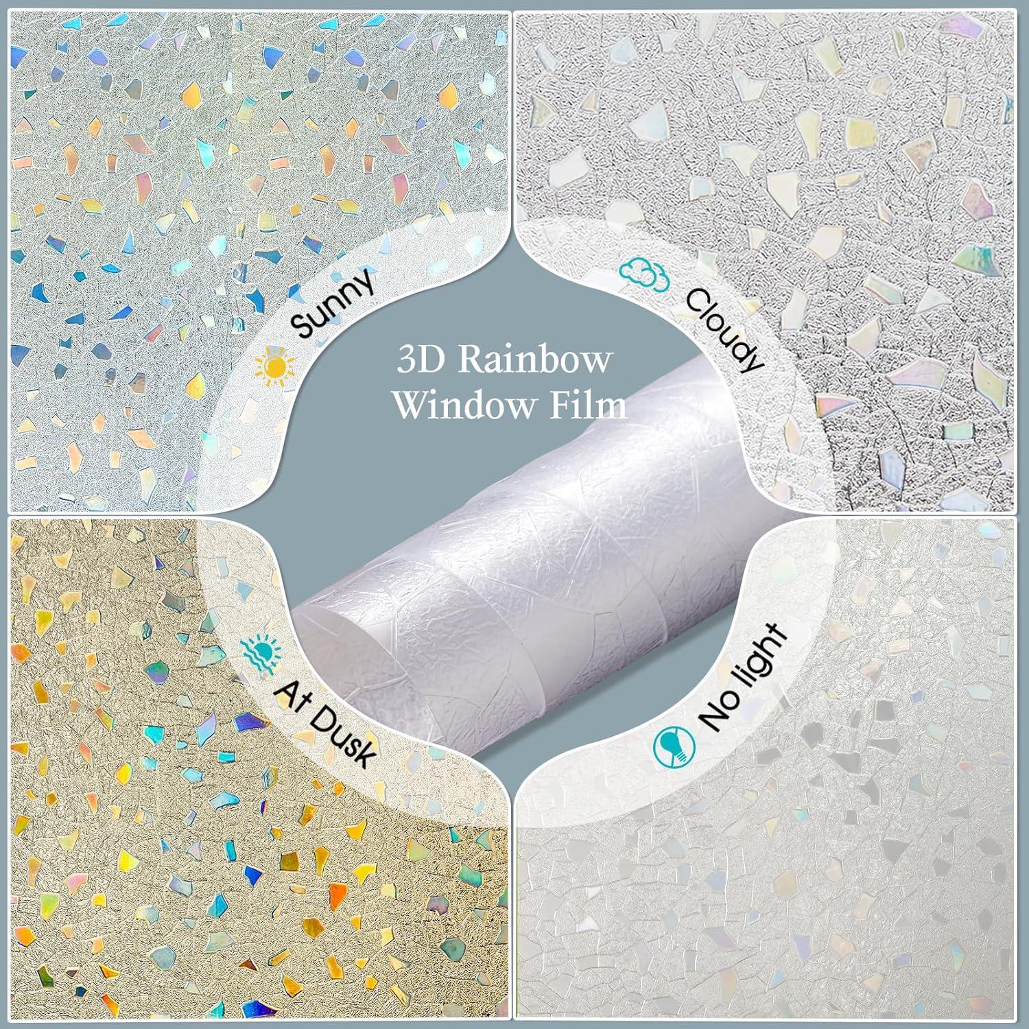 Película de Privacidad Coavas 3D Arcoíris 60x200 cm Vinilo
