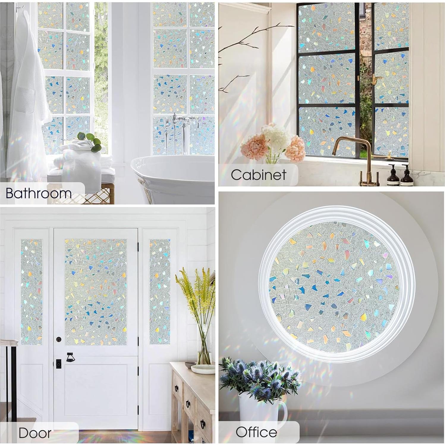 Película de Privacidad Coavas 3D Arcoíris 60x200 cm Vinilo