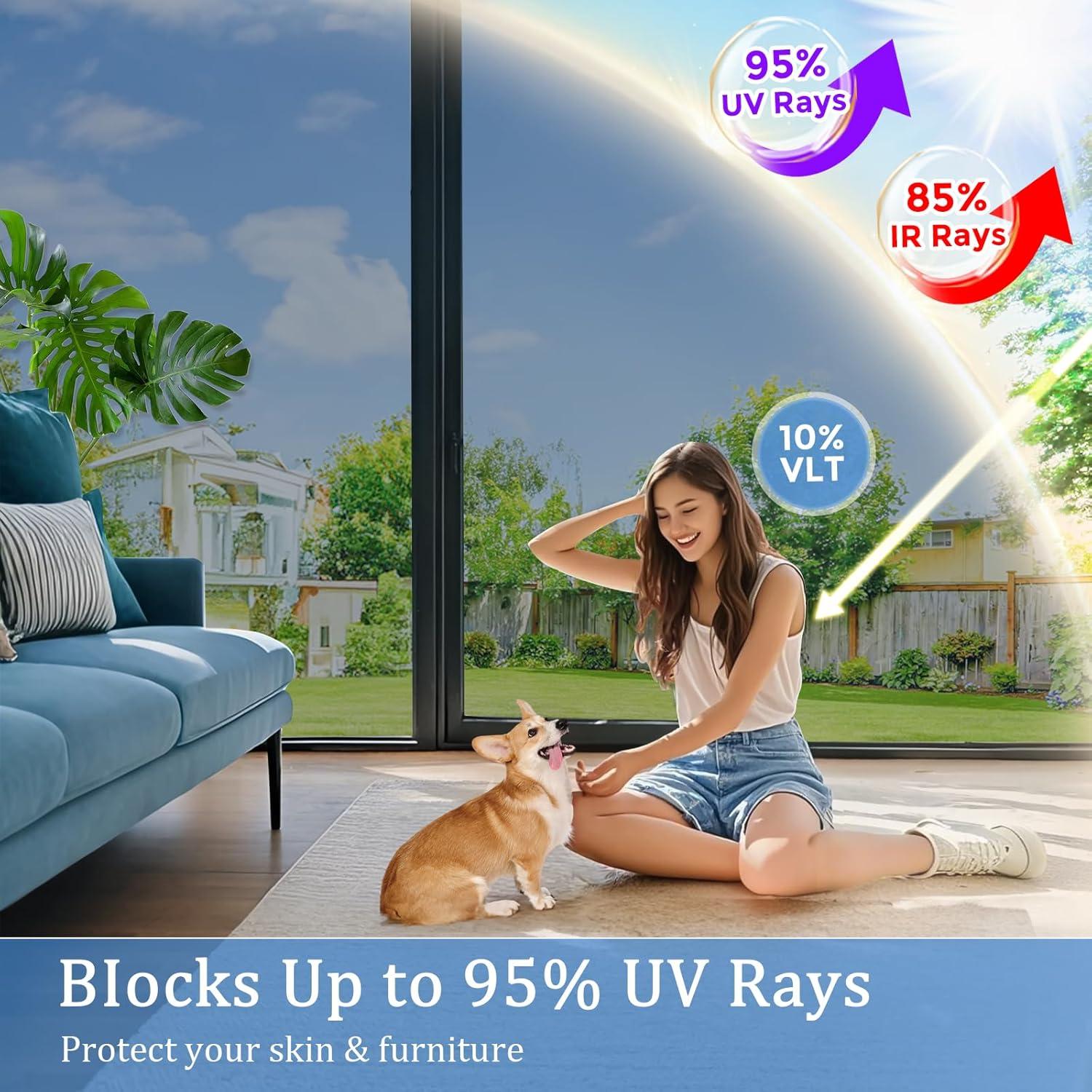 Película Reflectante Coavas 44.5x400.1cm, Bloqueo UV y Calor