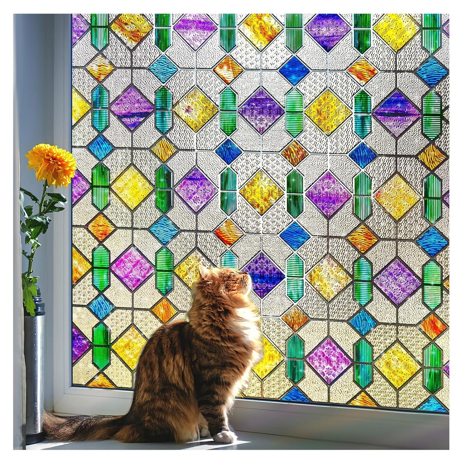 Película de Privacidad para Ventanas Coavas 44.5x100.1cm 3D Arcoíris