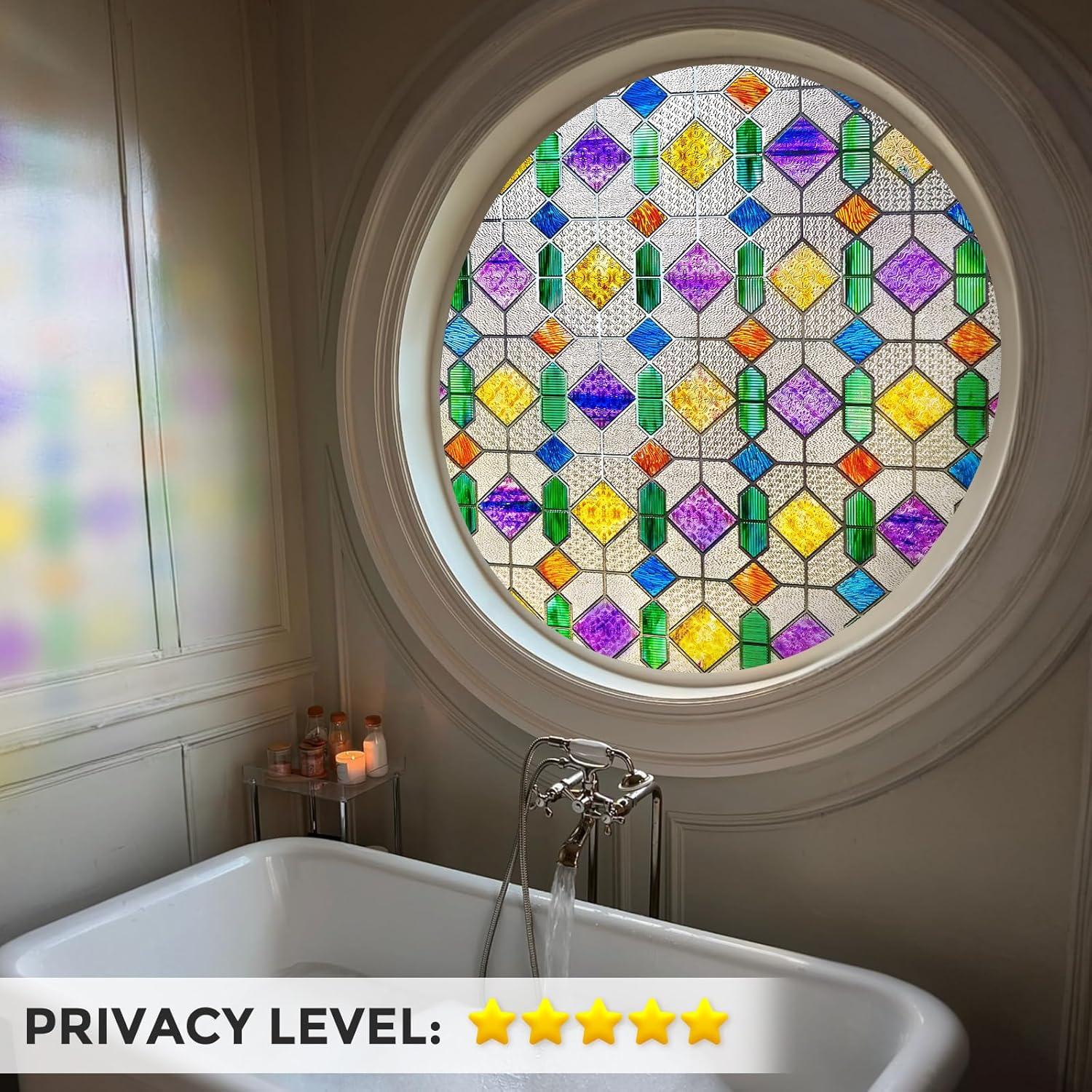 Película de Privacidad para Ventanas Coavas 44.5x100.1cm 3D Arcoíris