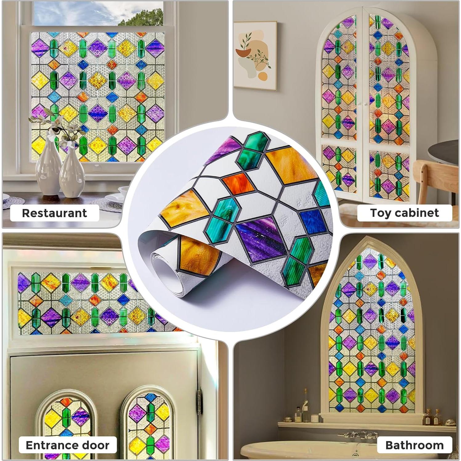 Película de Privacidad para Ventanas Coavas 44.5x100.1cm 3D Arcoíris