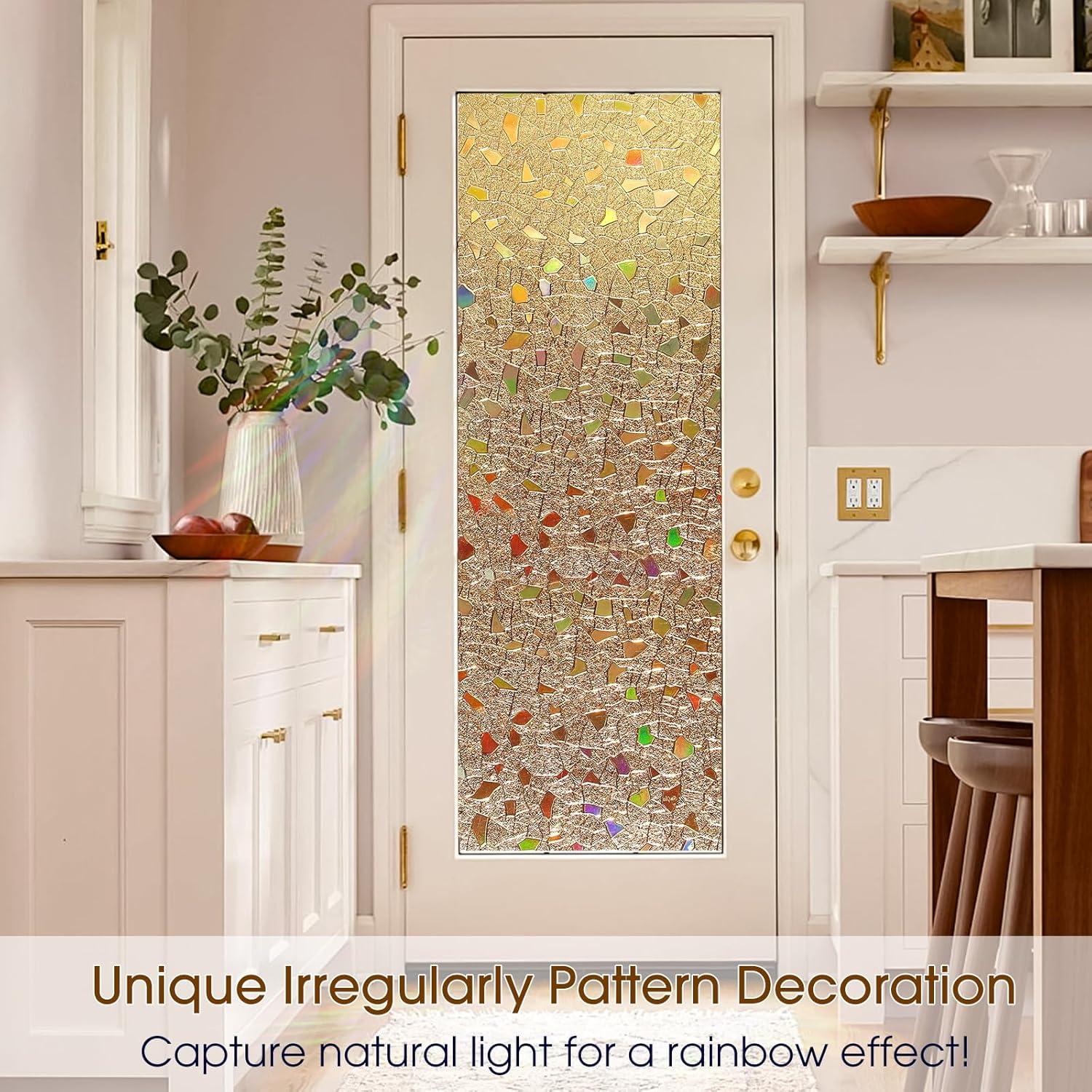 Película de Privacidad Coavas 3D Arcoíris 44.5x199.8cm Vinilo